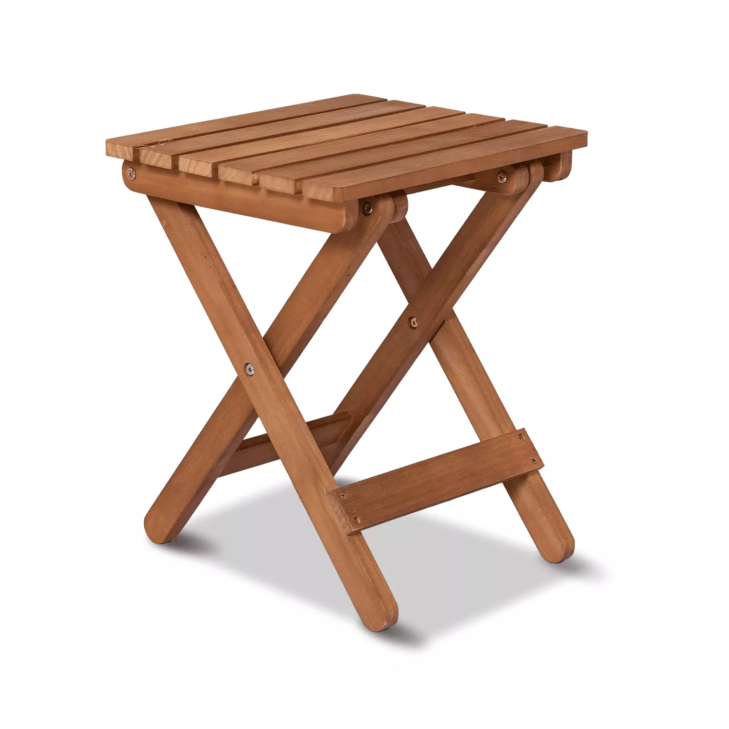 Magshion Foldable Wood Stool Brown Travel-friendly Step Foot Rest Stool Bathroom Balcony Kitchen
