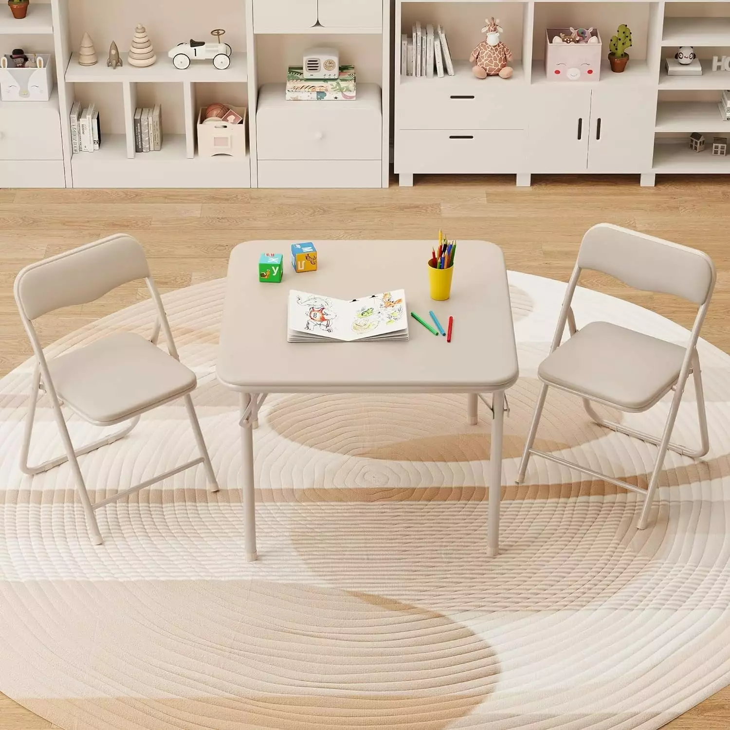 Boys and Girls Folding Table and Chairs Set 3 Natural Wood Bed Bath & Beyond