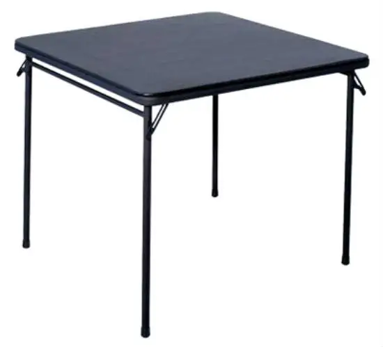 Cosco 14-619-BLK2 Vinyl Top Folding Table 34 x 34 Black