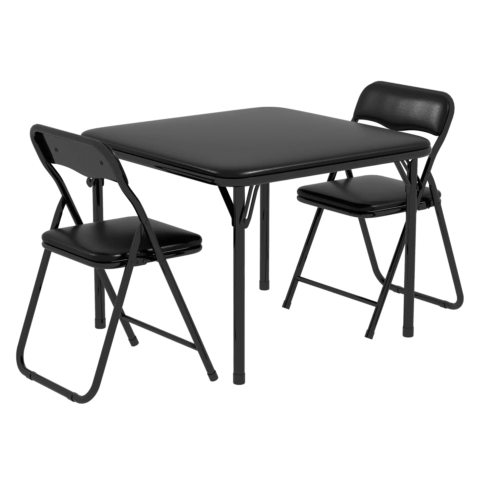 Zzistar 3 Piece Kids Folding Table and Chair Set - Travel-Friendly Square Table PU Soft Cushion