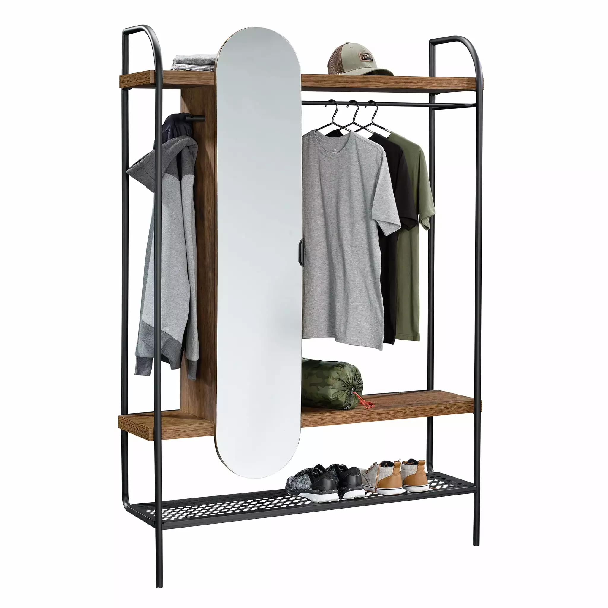Better Homes & Gardens Lindon Place Hanging Wardrobe Vintage Oak Finish - Space Saving Closet Storage Solution