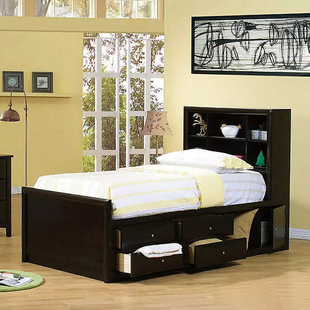 Coaster Phoenix Full Bed Storage Cappuccino Finish Coaster Company