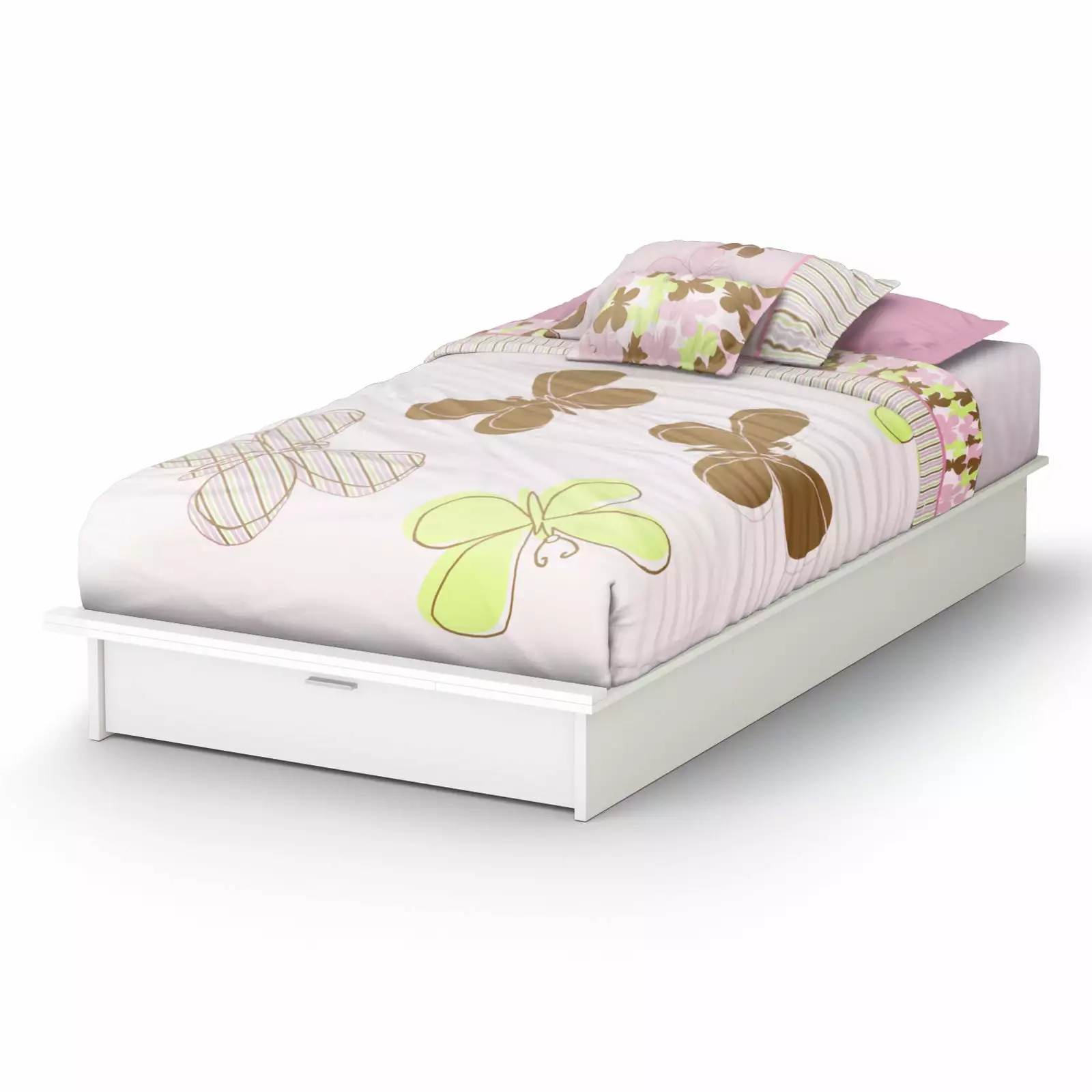 South Shore SoHo Kids Full Mates Bed 3 Drawers - Pure White Storage Bed