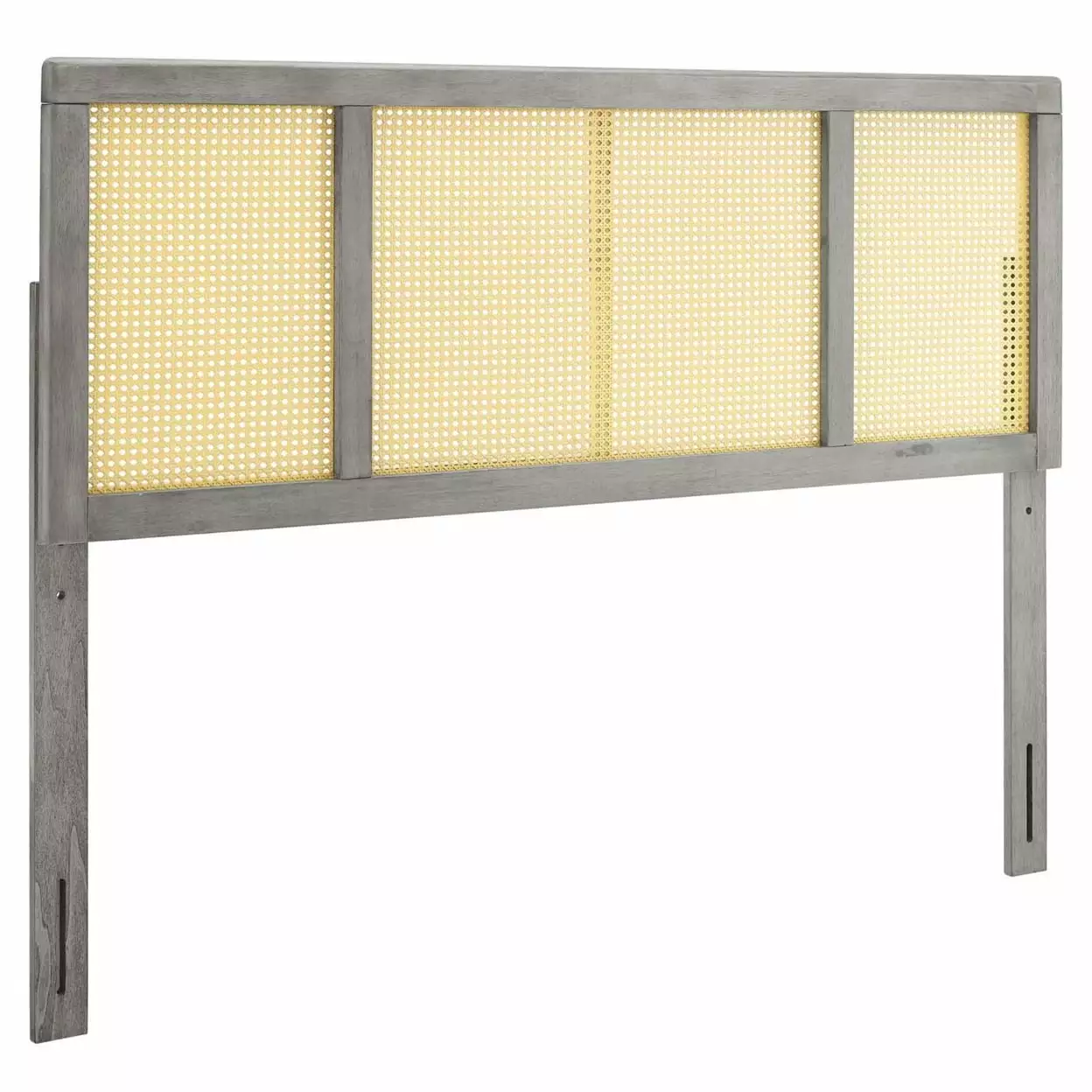 Modway Delmare Cane Rattan and Rubberwood Full Headboard Gray