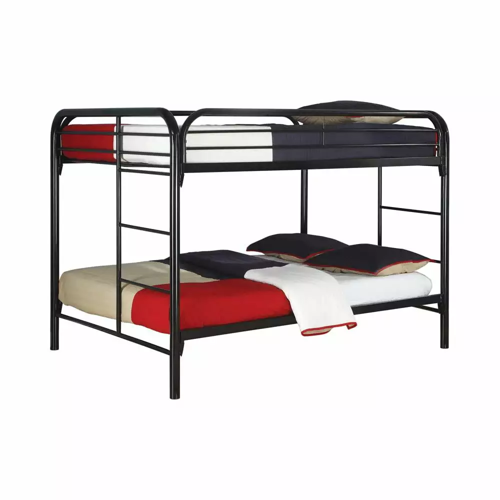 Morgan Full Over Full Bunk Bed Black Sturdy Metal Frame Bunk Bed Kids Teens Adults Coaster Company
