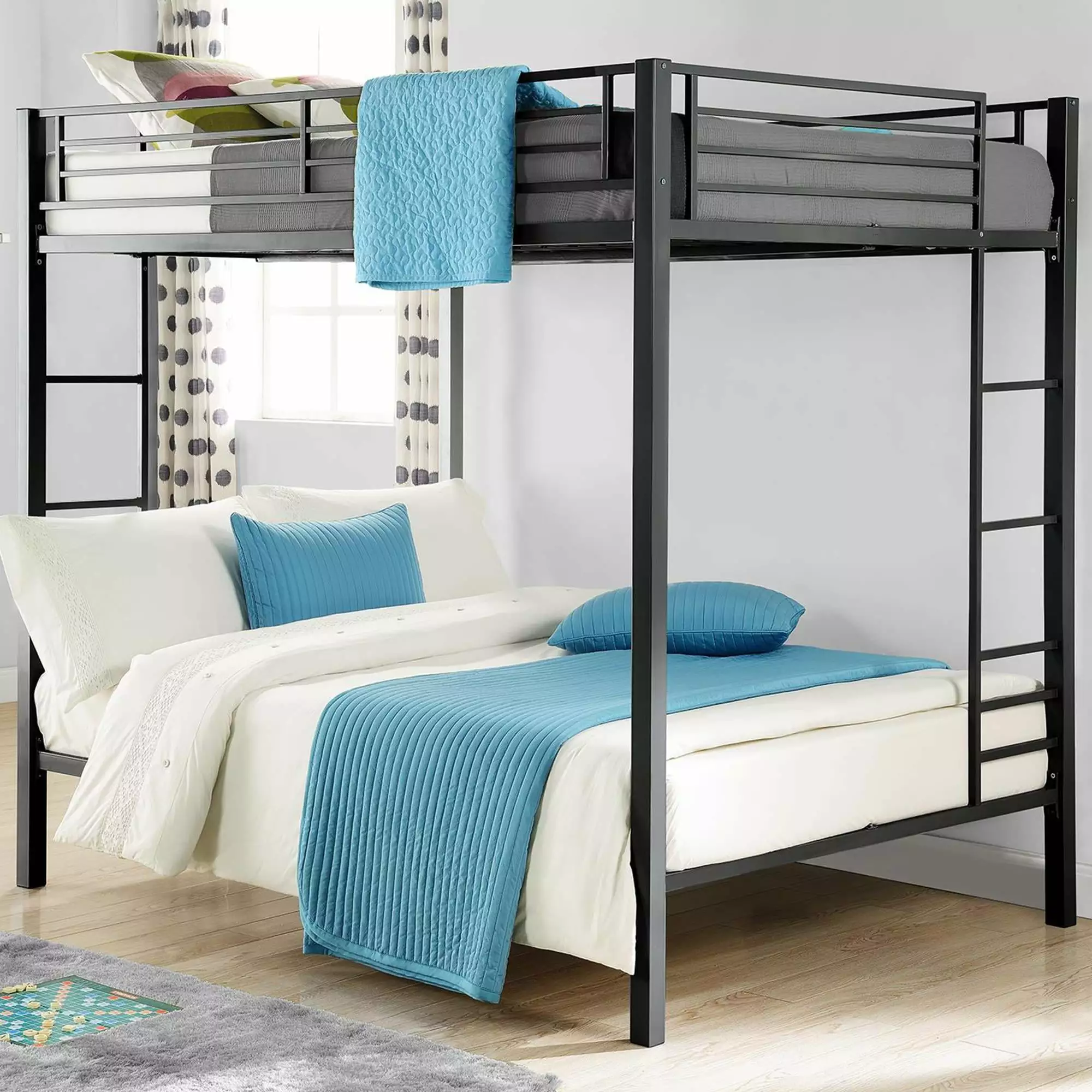 DHP Sidney Full over Full Metal Bunk Bed Black Finish