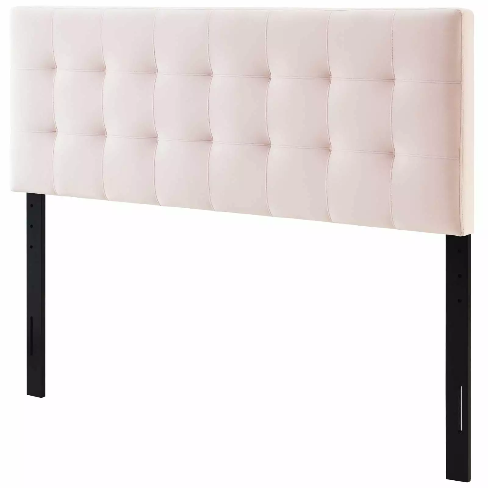 Contemporary Modern Urban Designer Bedroom Full Size Tufted Headboard Pink Velvet Fabric