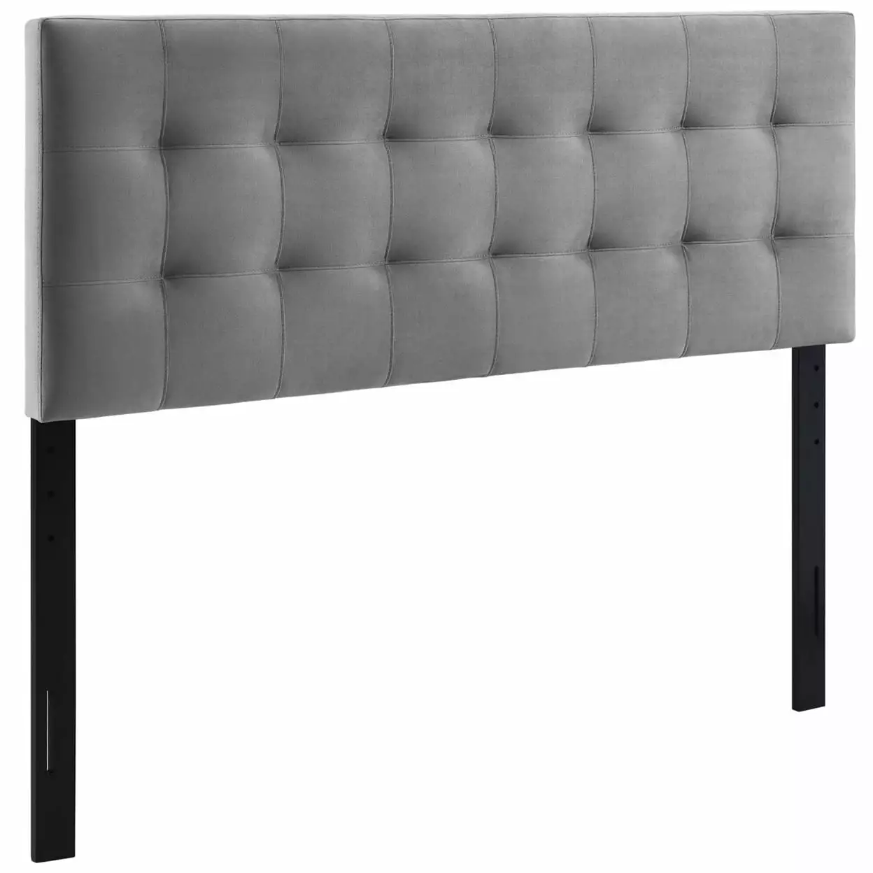 Modway Lily Biscuit Tufted Full Functionality Velvet Headboard Gray