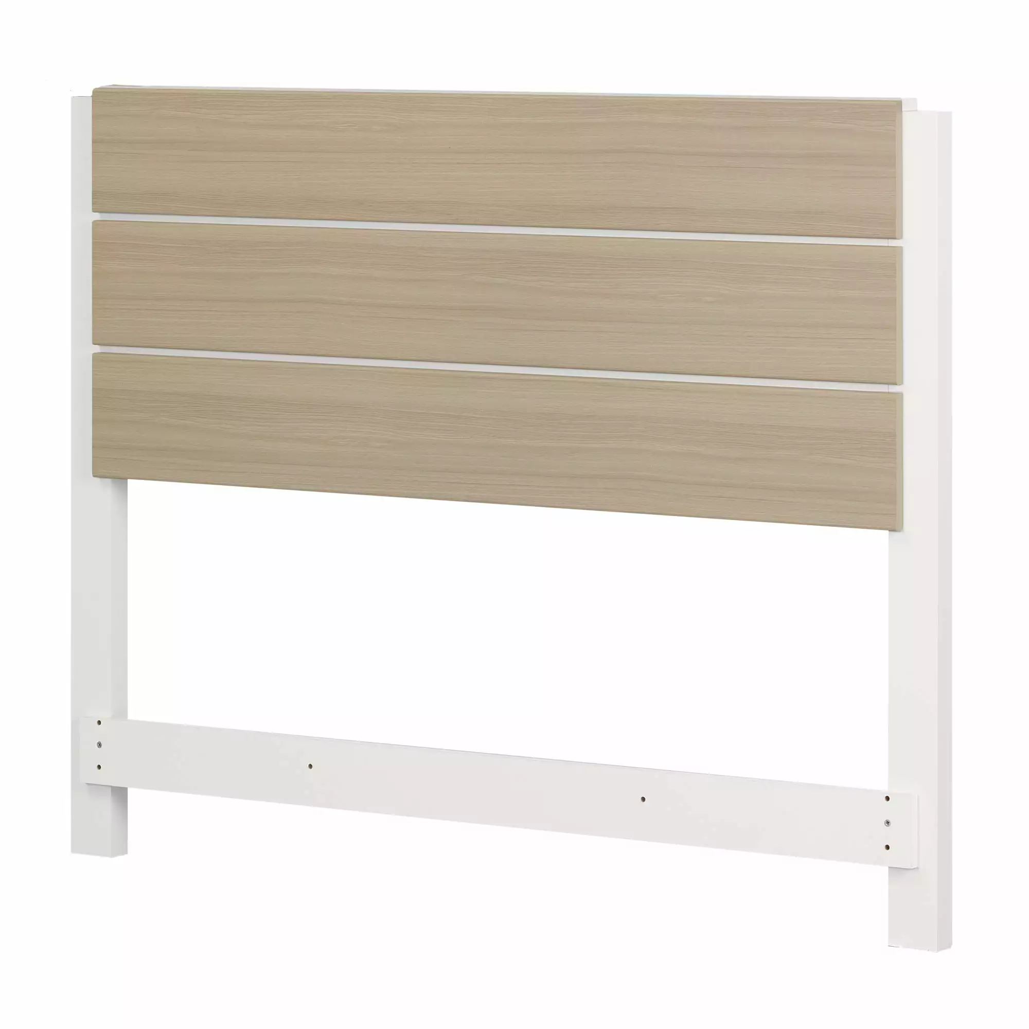 South Shore Munich Headboard Full White and Soft Elm Modern Bedroom Headboard