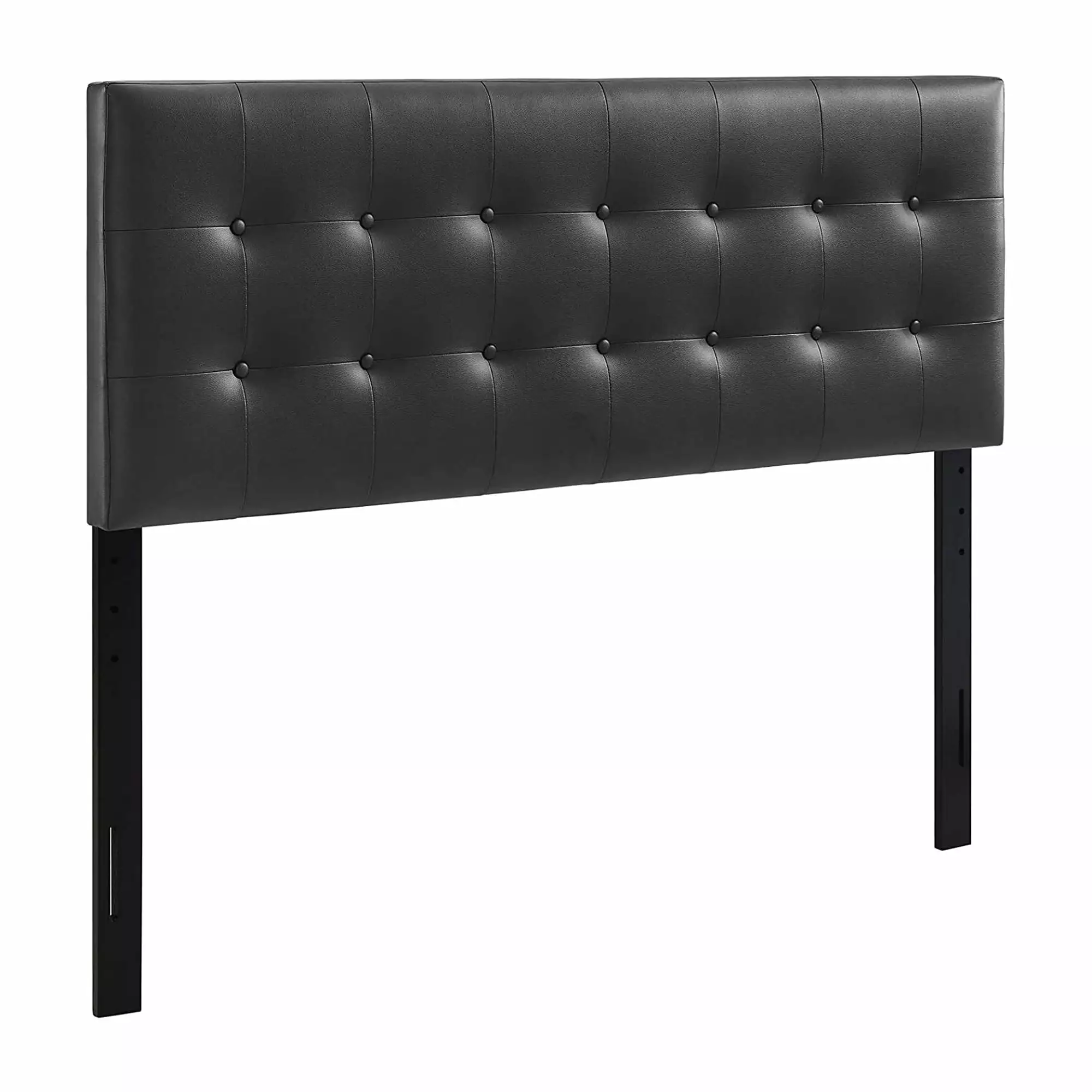 Modway Emily Upholstered Button Tufted Faux Leather Headboard Full Size Black