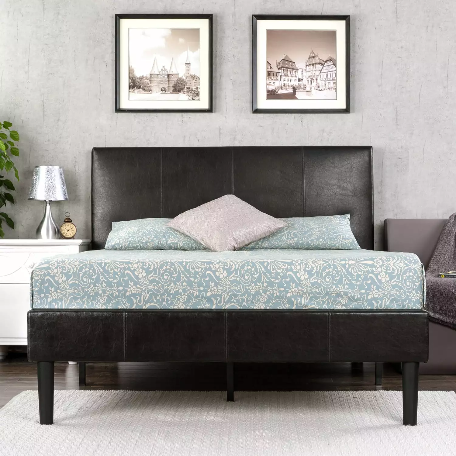 Zinus Gerard 47 Faux Leather Platform Bed Frame Full Size