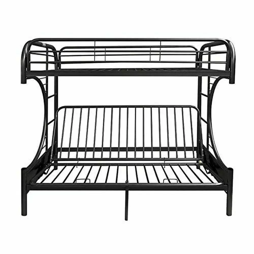 ACME Furniture Eclipse Twin XL over Queen and Futon Bunk Bed Black Space Saving Bunk Bed