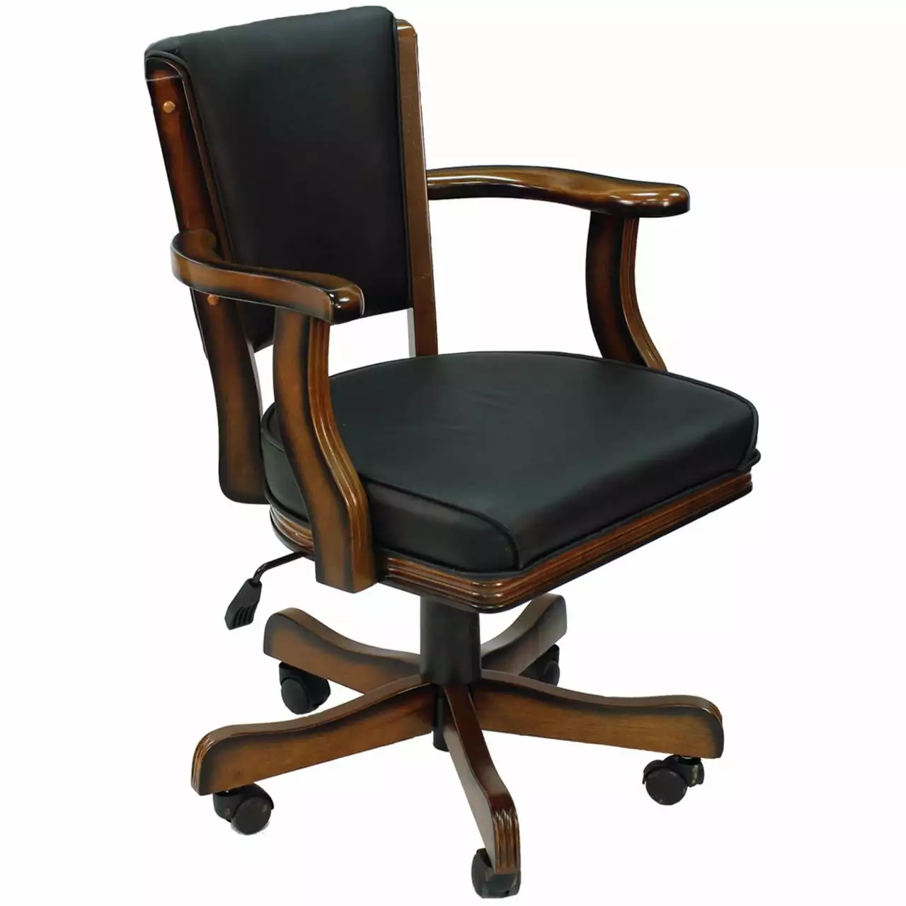 RAM Gameroom Products Swivel Cushioned Game Table Arm Chair Casters - Chestnut