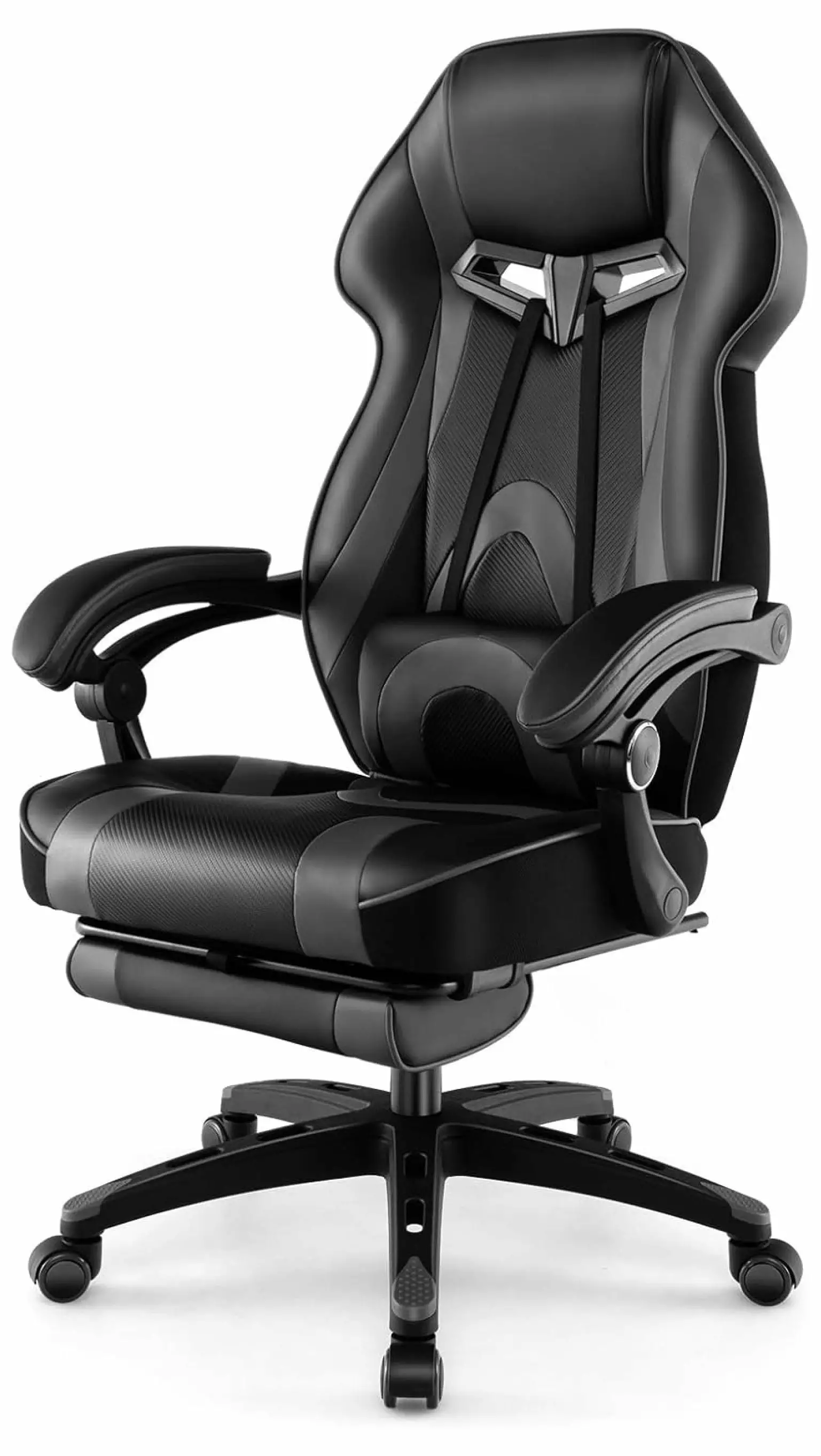 Alieon Gaming Chair Racing Office Computer Chair Footrest Ergonomic High Back Reclining Adjustable Swivel Gamer Chair Grey