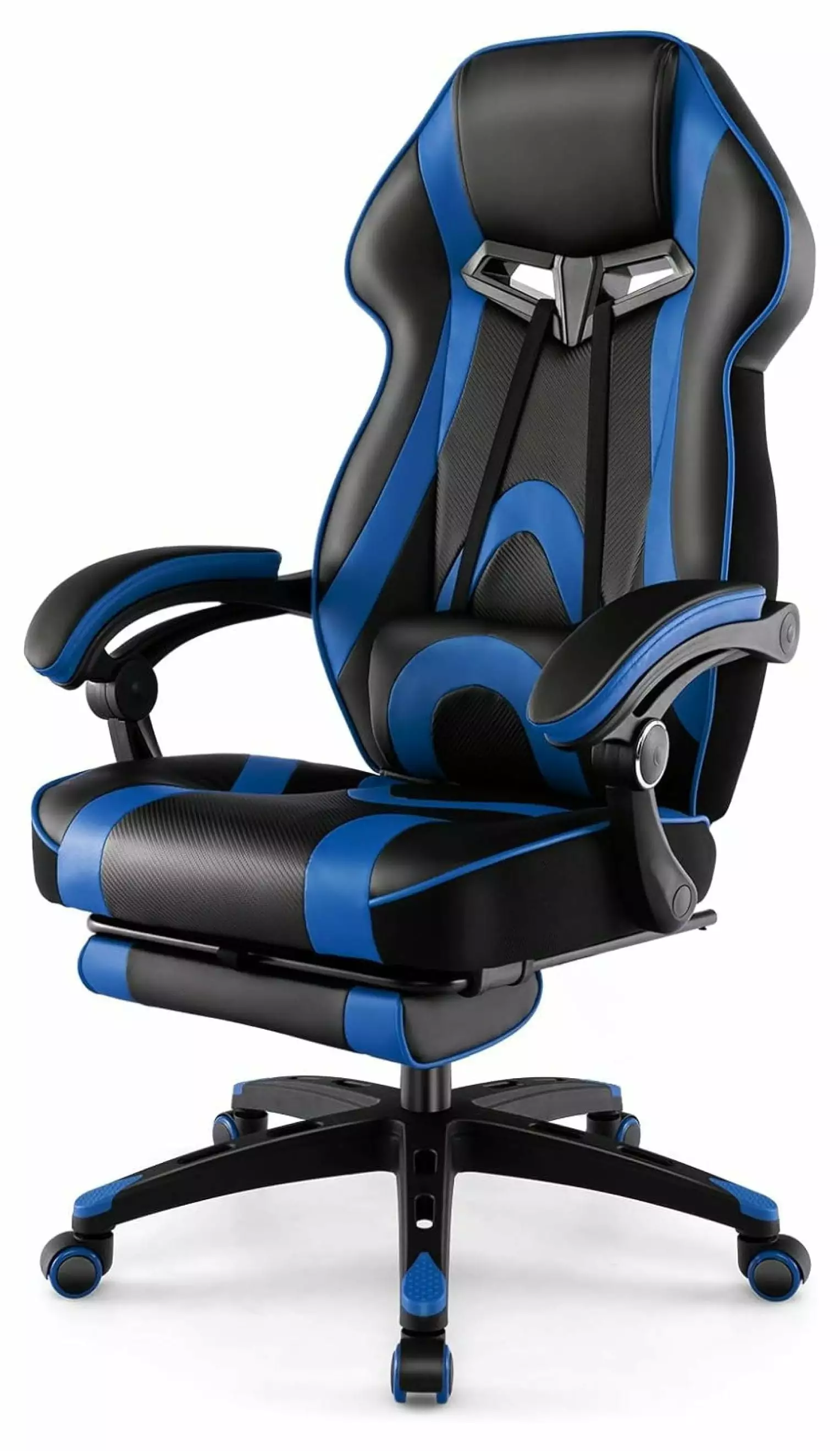 Alieon Gaming Chair Racing Office Computer Chair Footrest Ergonomic High Back Reclining Adjustable Swivel Gamer Chair Blue