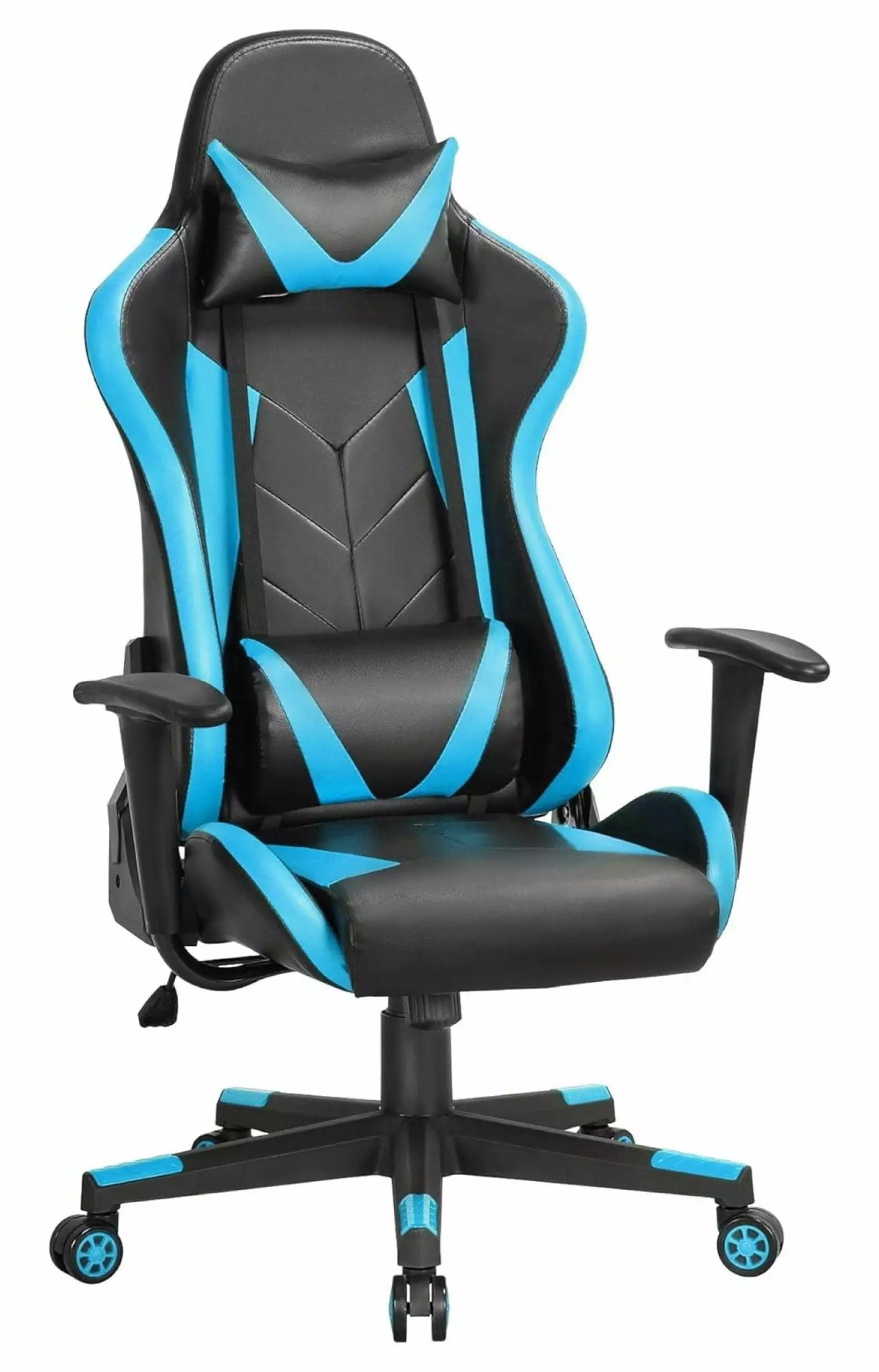 Alieon High Back Gaming Chair Ergonomic Racing Office Chair Lumbar Support Neon Blue