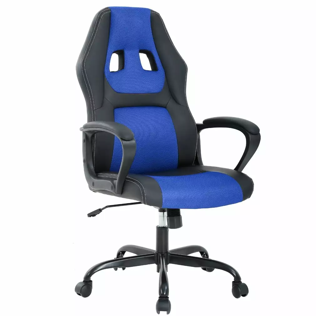 BestOffice Ergonomic Gaming Chair Lumbar Support Swivel Rolling Men Women Blue