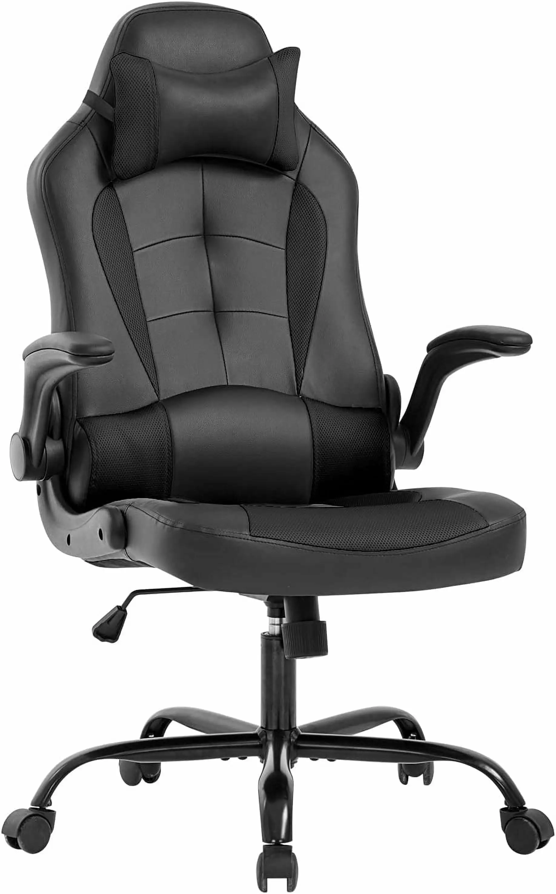 BestOffice Ergonomic Gaming Chair Lumbar Support Swivel Rolling Men Women Black