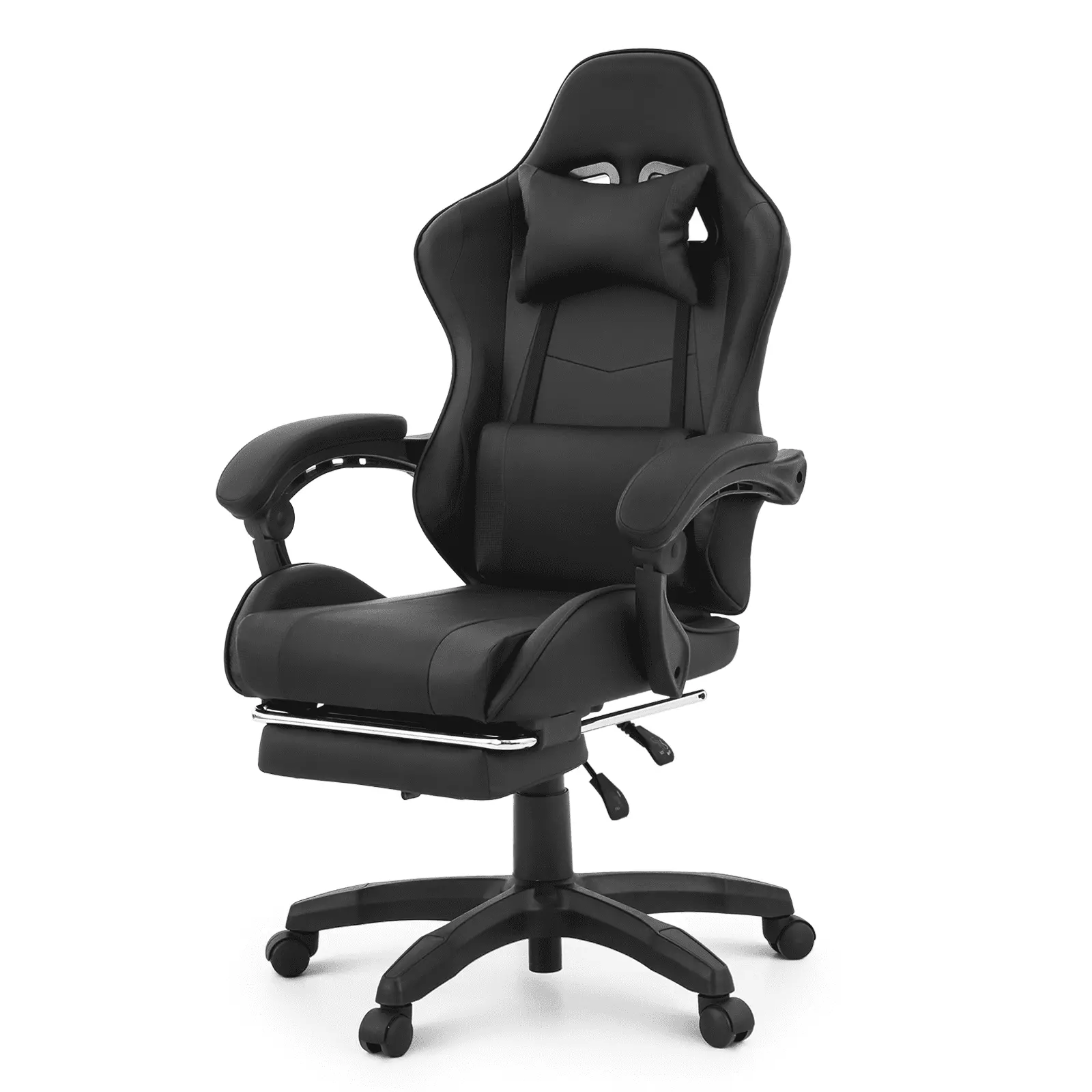 BEZT Computer Gaming Chair Footrest Lumbar Support Adjustable Height Ergonomic Racing Chair Adult Teen Office Gaming Carbo...