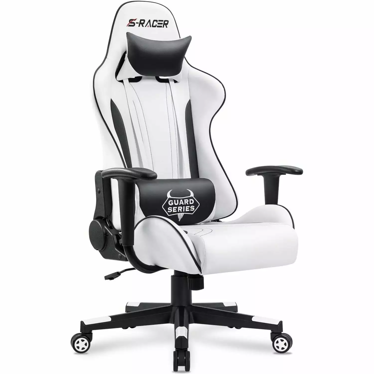 Bilot High Back Gaming Chair Headrest and Lumbar Support Ergonomic Office Desk Chair White