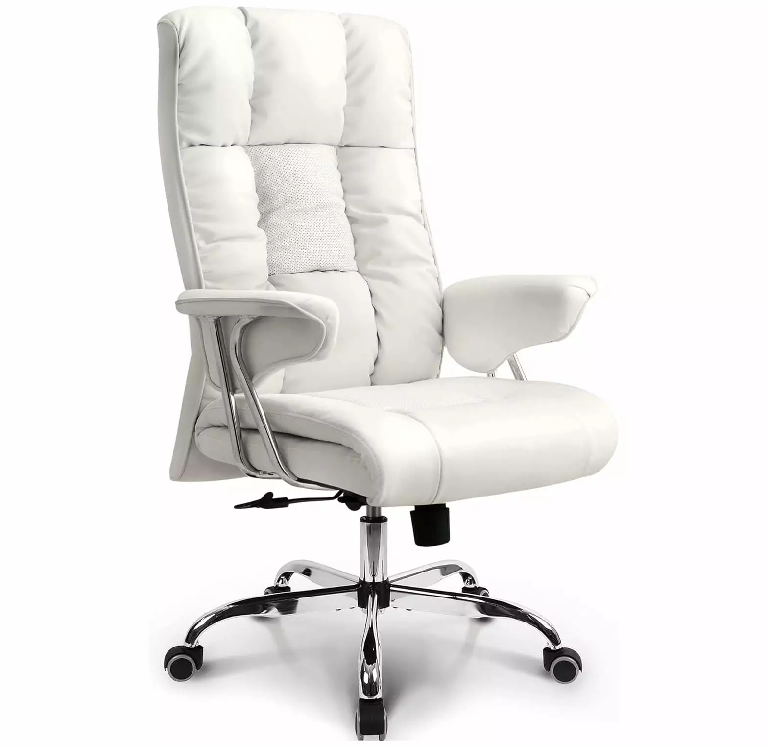 BULYAXIA Office Chair Ergonomic High Back Gaming Chair Lumbar Support and Wheels - White