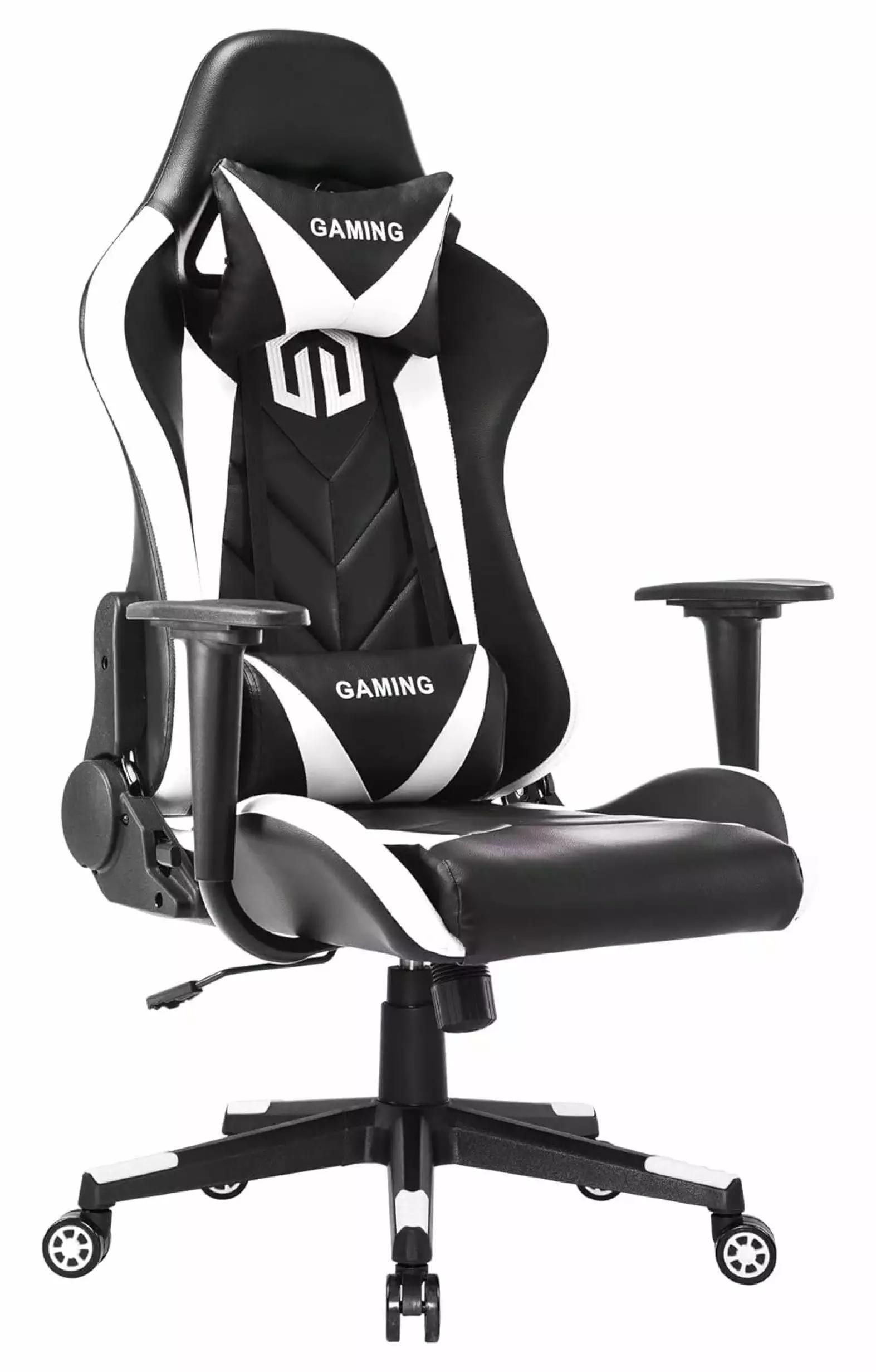 cMinc Gaming Chair Ergonomic Racing Office Chair Headrest and Lumbar Cushion White