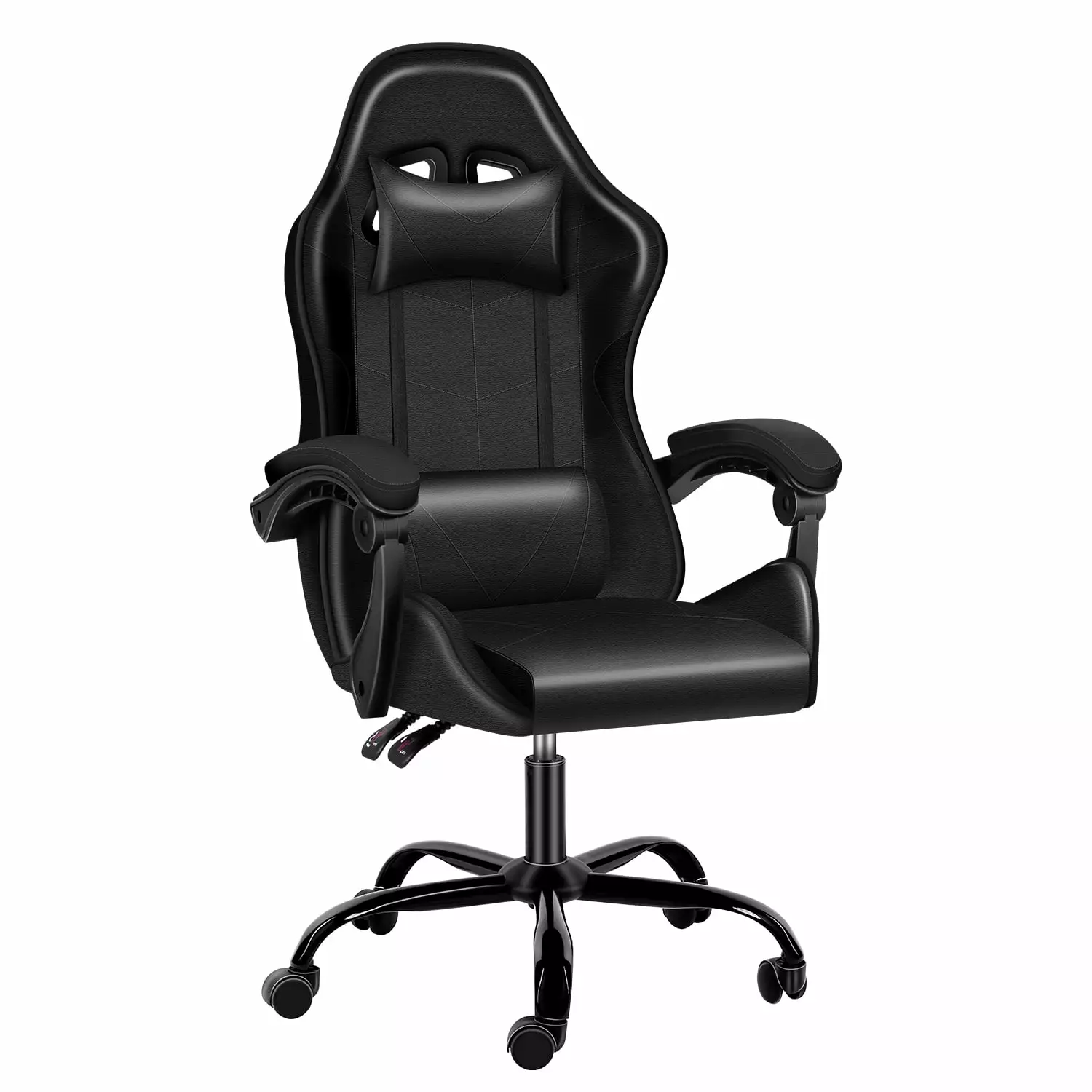 DeeHome Racing Gaming Office Chair High Back Computer Ergonomic Adjustable Swivel Chair Without Footrest Black