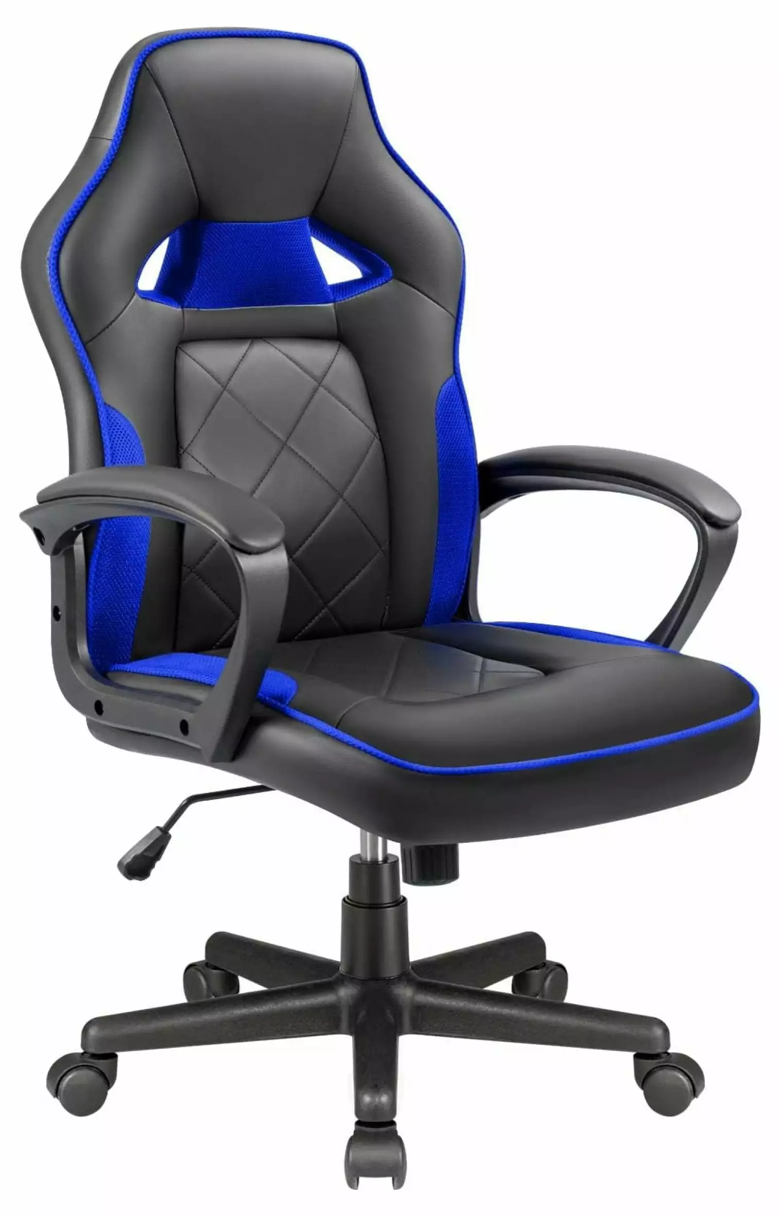 Ditangy Leather Gaming Chair High Back Executive Computer Desk Chair Lumbar Support Blue