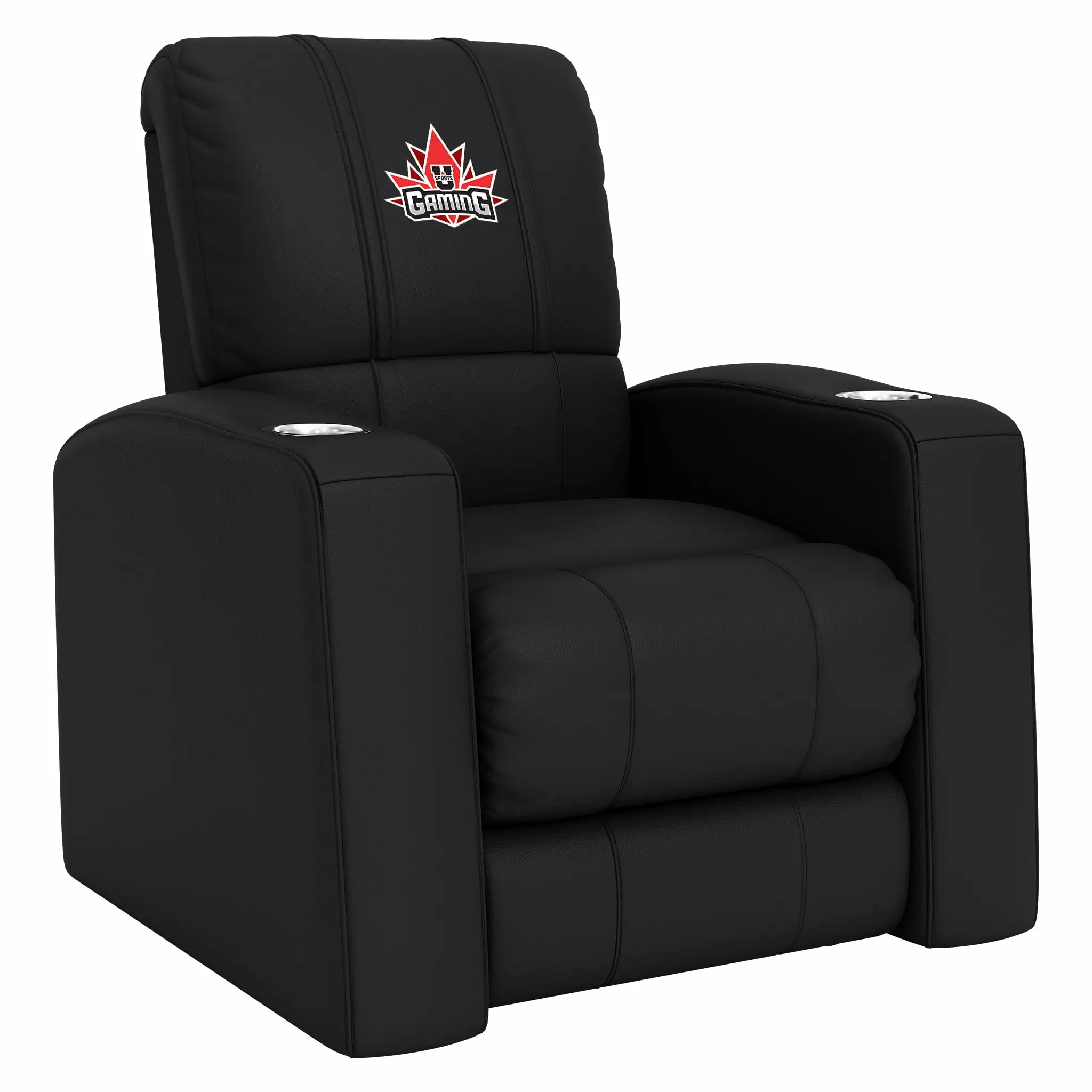 DreamSeat Relax Black Home Theater Recliner Embroidered U Sports Gaming Logo - Full Body Support