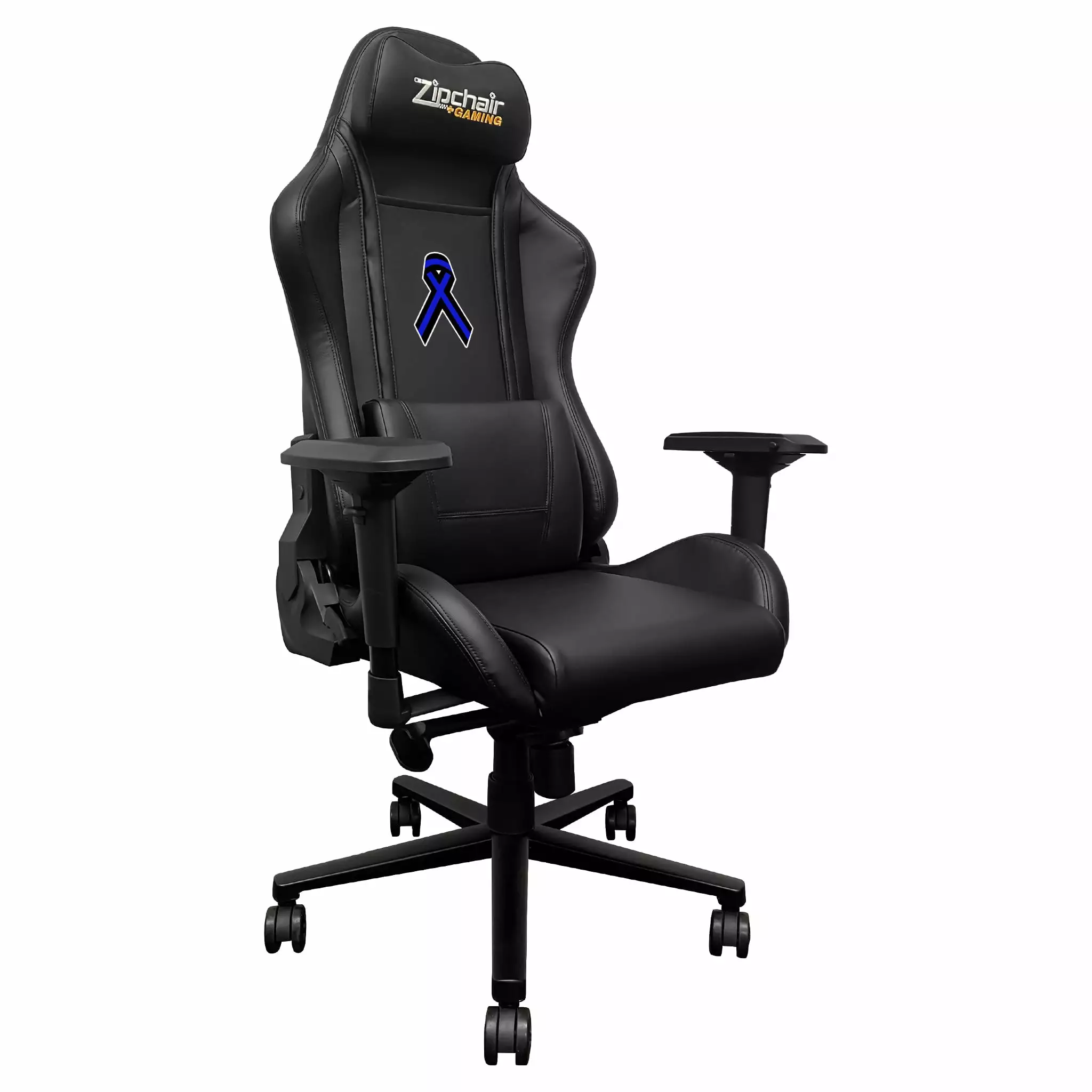 Xpression Pro Gaming Chair Blue Ribbon Logo - Ergonomic High Back Racing Style Chair PC Gamers DreamSeat