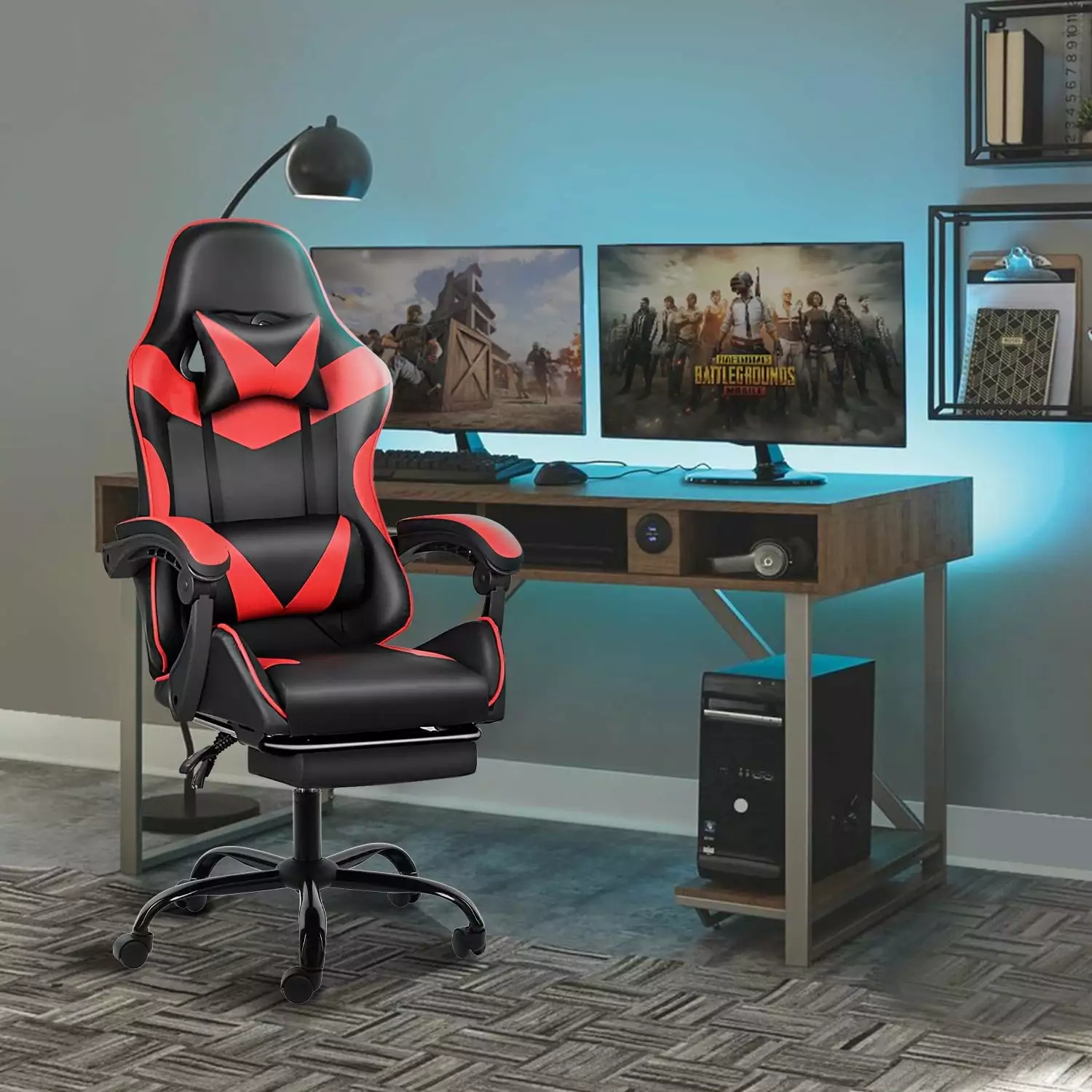 Eotvia Gaming Chair Massage Ergonomic Office PC Computer Chair High Back Gamer Chair Footrest Recliner Headrest