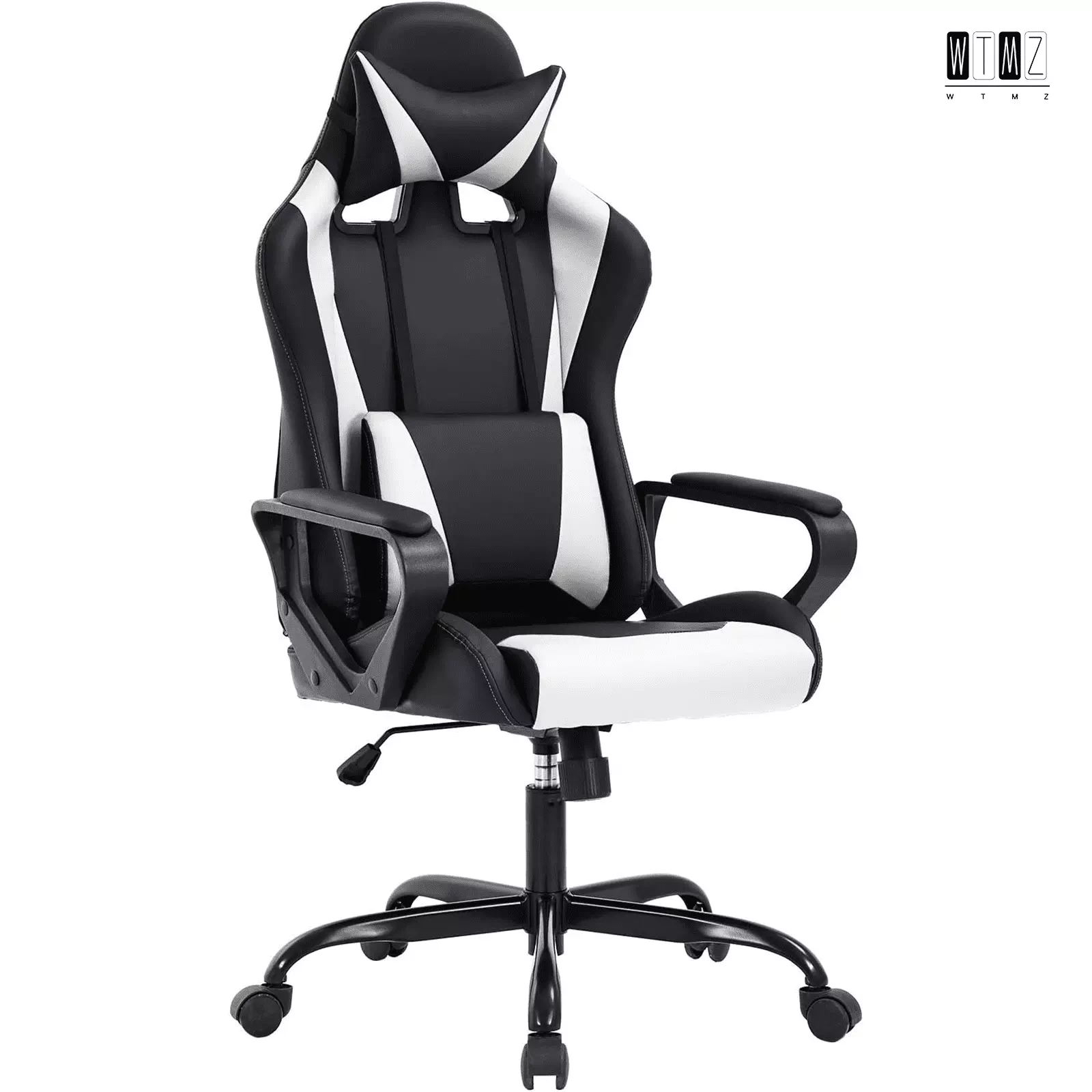 High Back Ergonomic Gaming Chair Lumbar Support White Racing Office Computer Chair FHWM-WTMZ