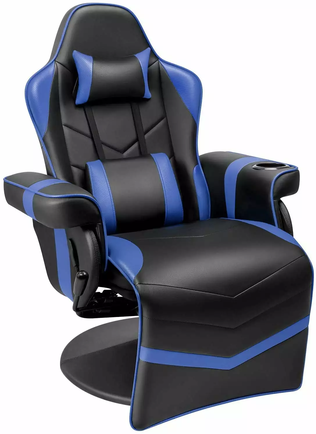 Gaming Recliner Chair Racing Style PU Leather Gaming Chair Ergonomic Adjusted Reclining Office Desk Chair Footrest Headres...