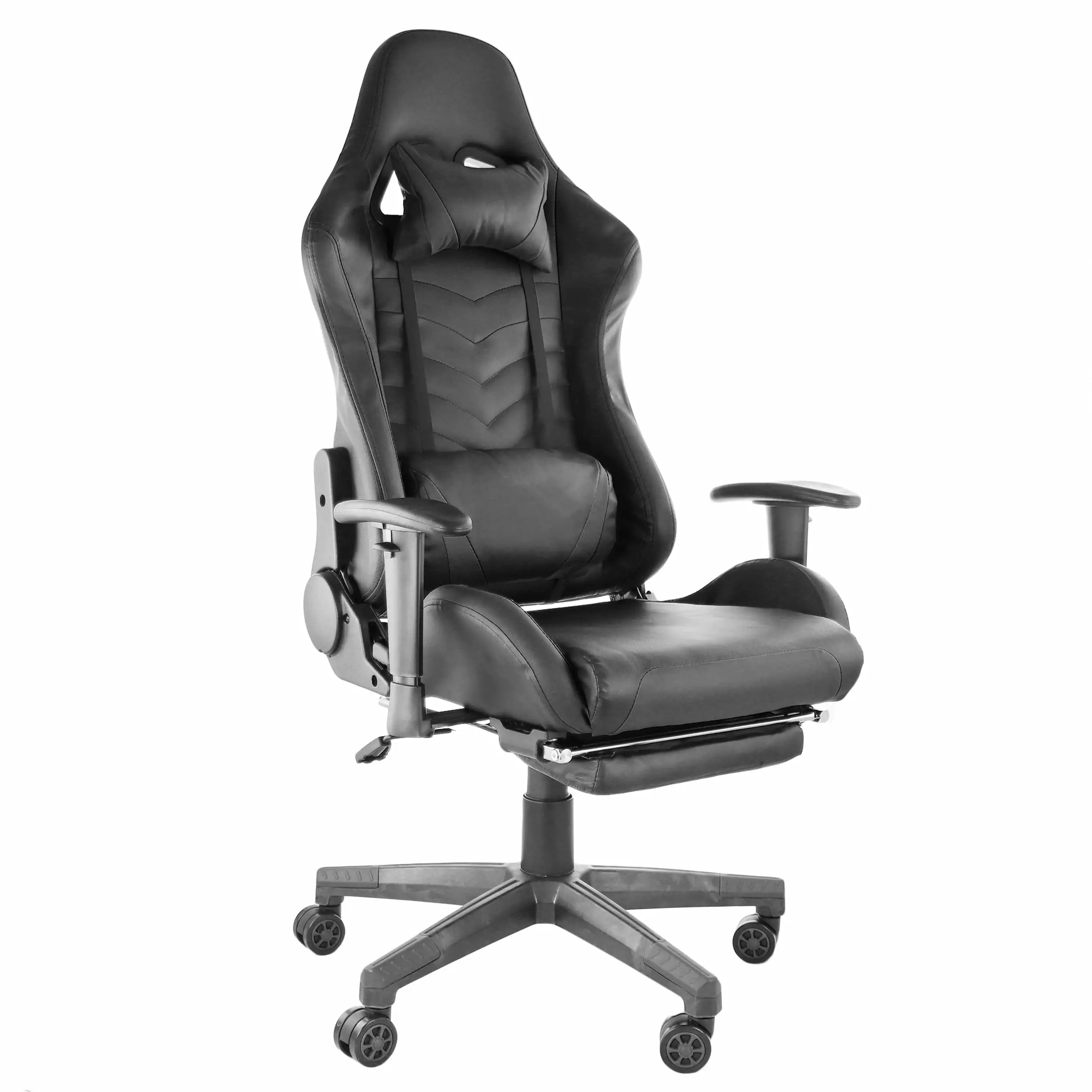 Gamefitz High Back Lumbar Support Swivel Gaming Chair Black