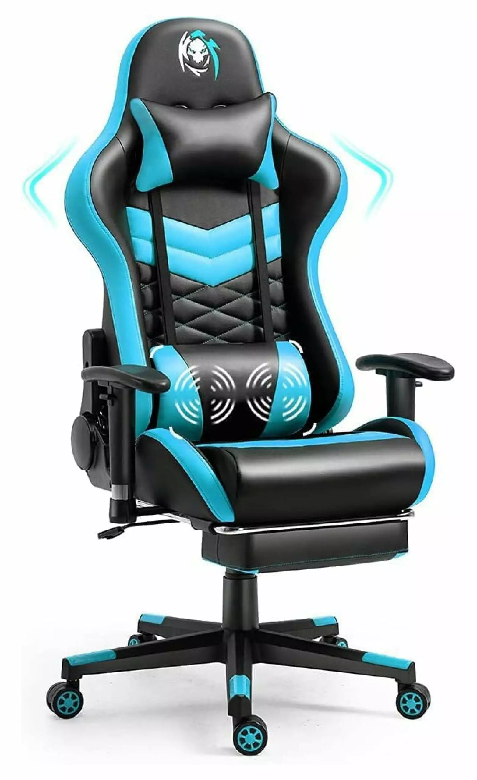 Gaming Chair Massager and Footrest PU Leather GTR Racing Gaming Chair High Back Adjustable Respawn Gaming Chairs Adults Ra...