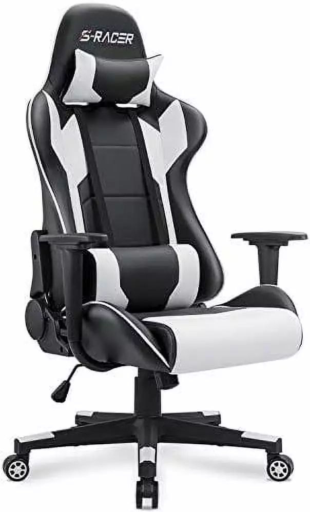 HAOQINGANTE Gaming Chair Office High Back Computer Desk Chair Racing Executive Ergonomic Adjustable Swivel Task Chair
