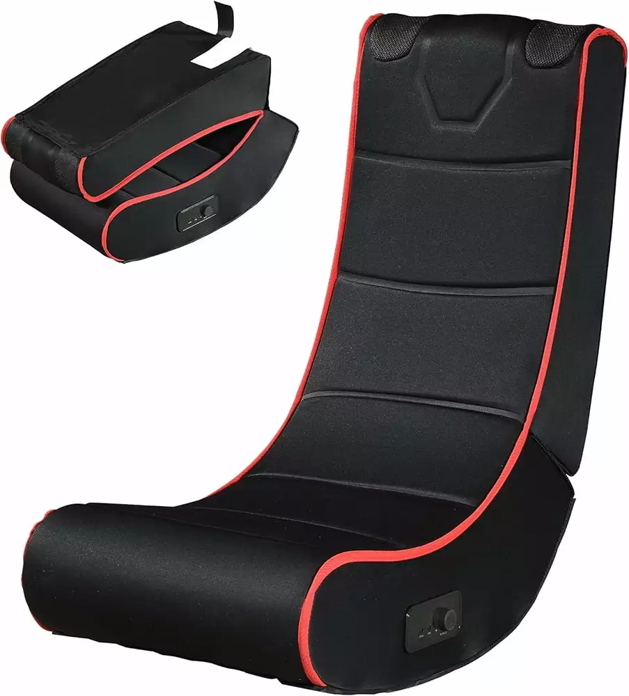 JIAOBAI Foldable Gaming Chair Kids USB Ports RGB Lights Vibration Motors Multifunctional Floor Chair