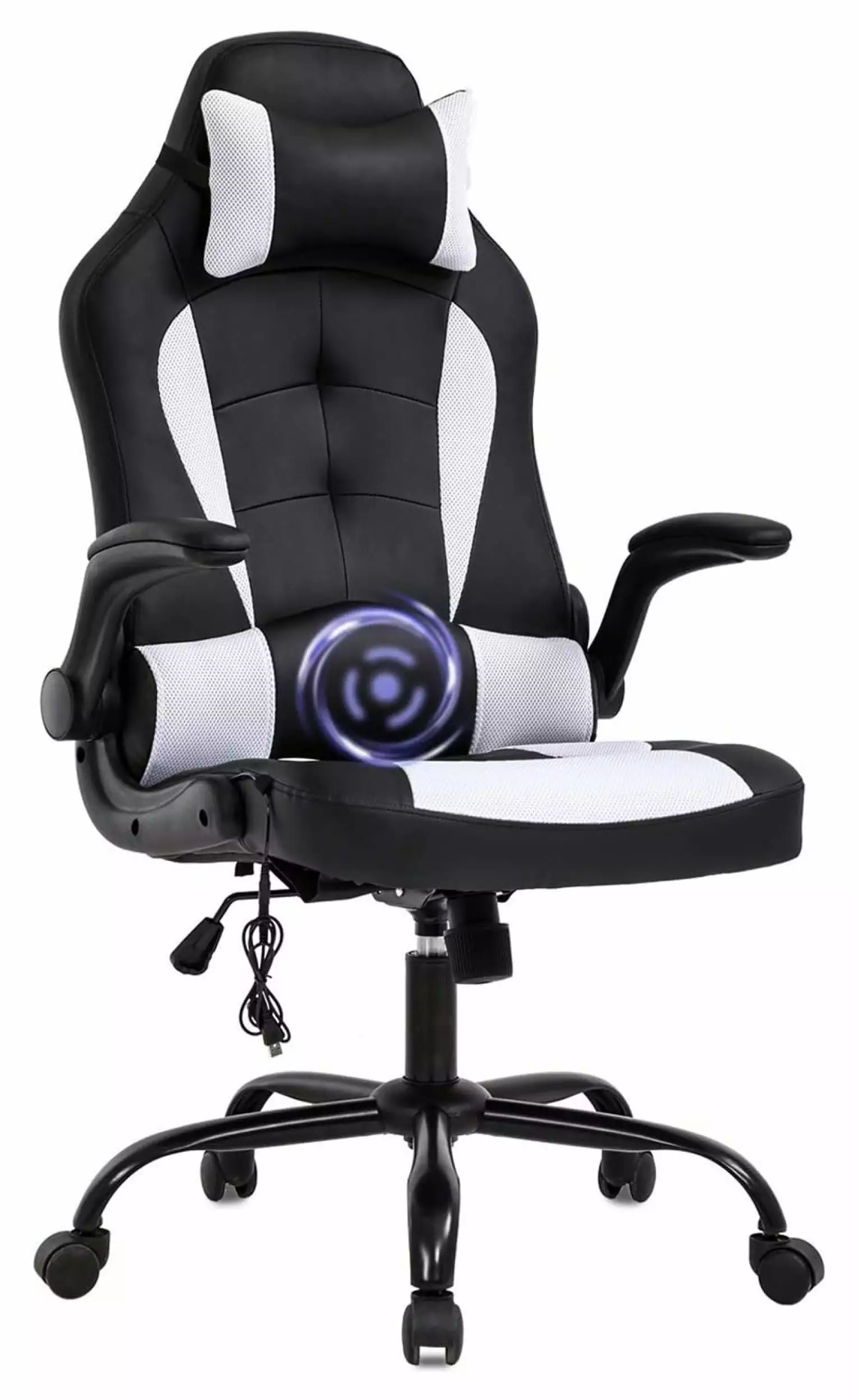 PC Gaming Chair Ergonomic Racing Heavy Duty Office Chair Massage Function Lumbar Support Headrest Adjustable Video Game Ch...