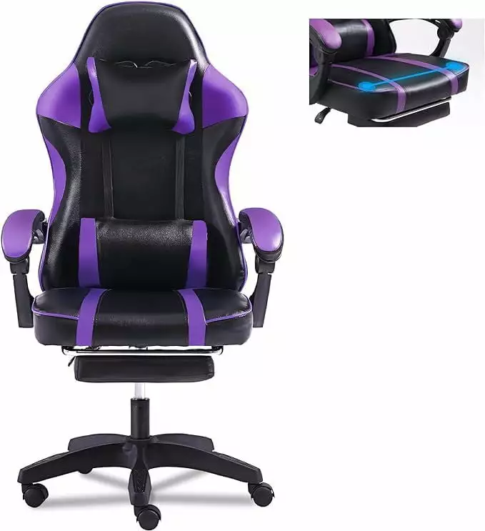 PU Leather Gaming Chair Footrest and Lumbar Support - Heavy Duty Computer Chair Adults KOIOS