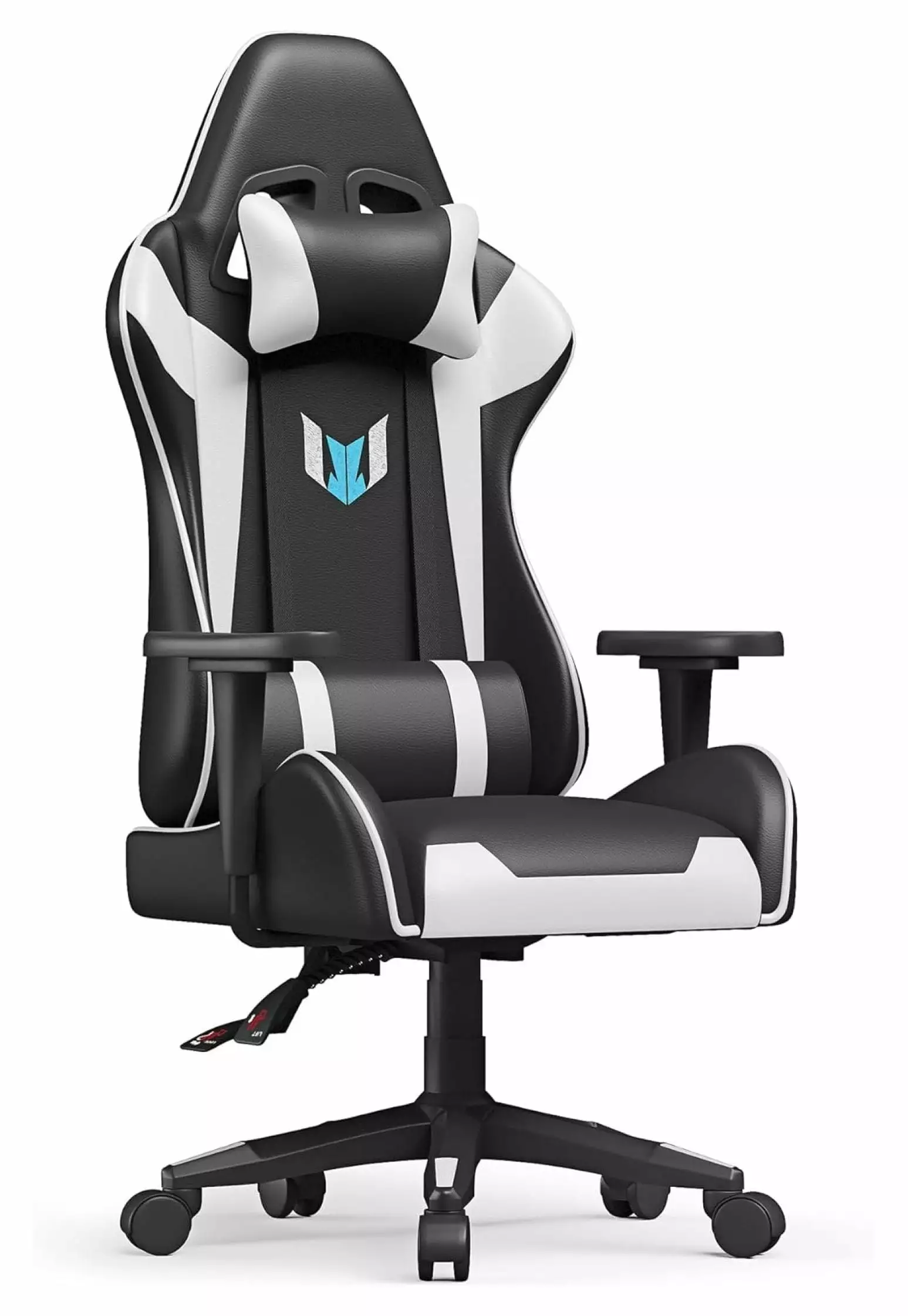Lachk Gaming Chair Ergonomic Office Chair Adjustable Height Swivel Desk Chair Lumbar and Headrest Support Black White