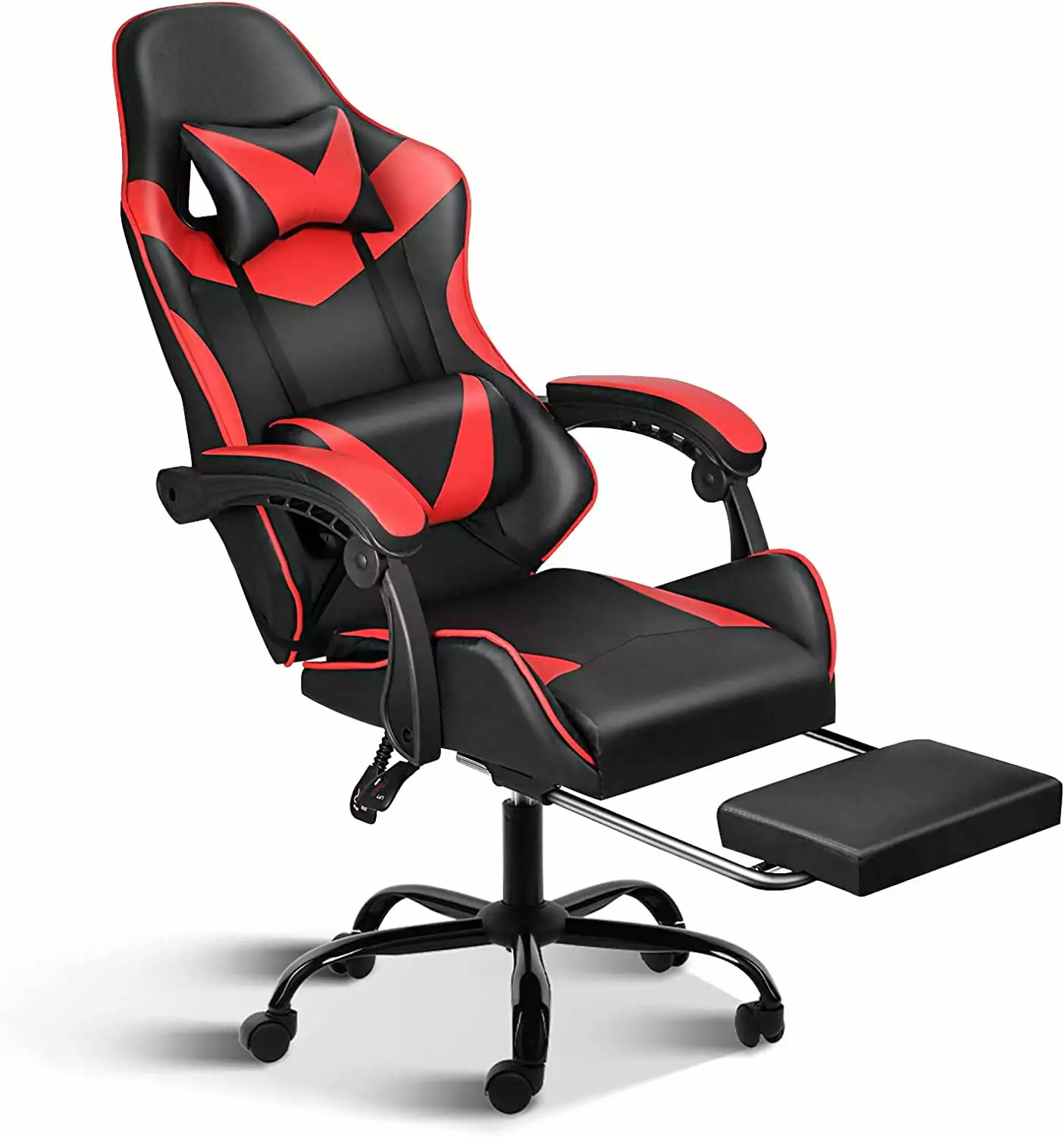 Red Black Gaming Chair Adjustable Backrest Seat Height Footrest Lumbar Support Ergonomic Office Computer Video Game Chair LHY