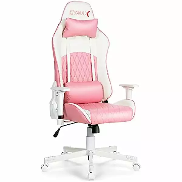 LIUYUDIY Gaming Chair Pink Ergonomic High Back Computer Chair Headrest & Lumbar Support Racing Style Desk Task Rolling Cha...