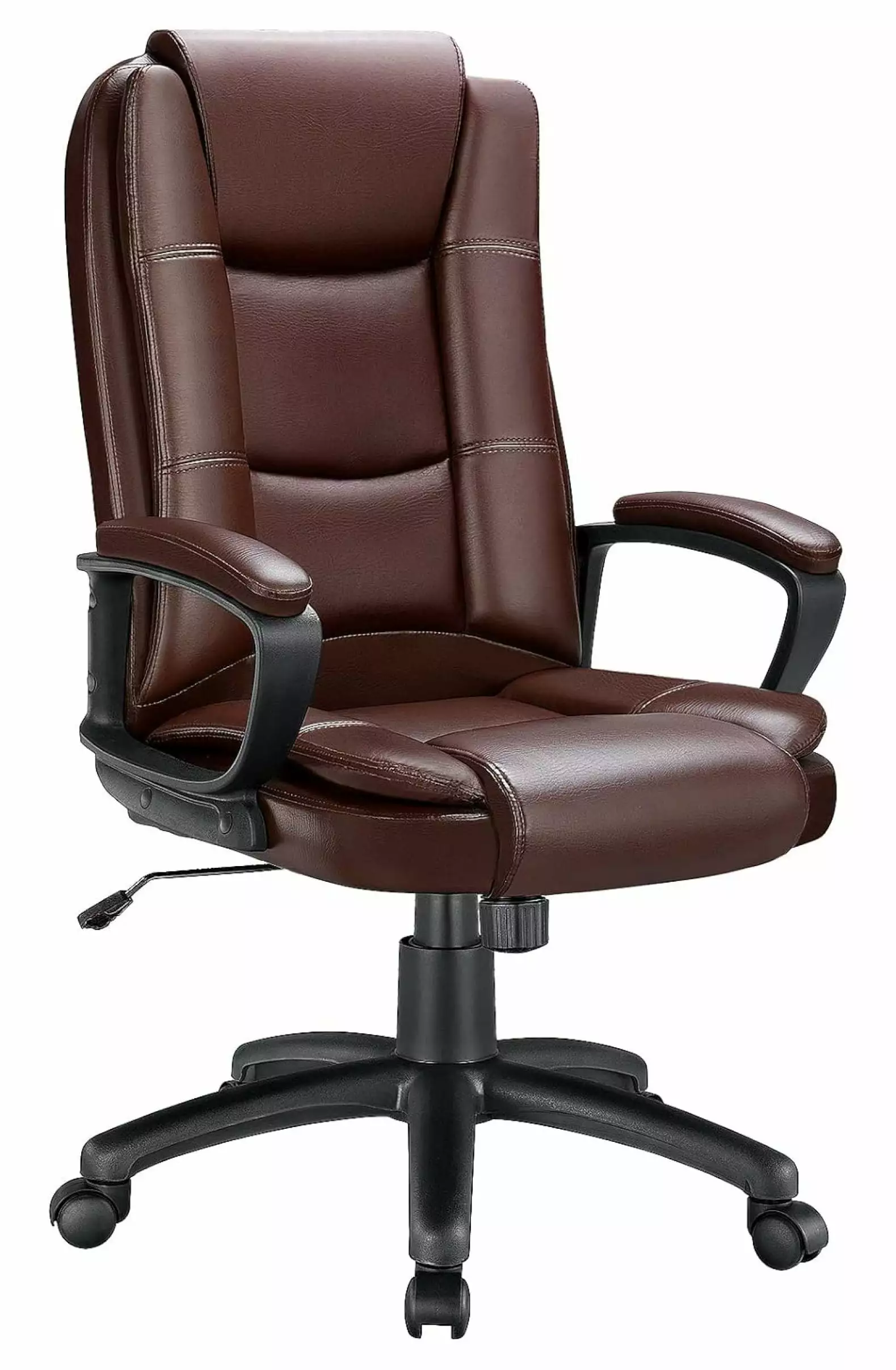 Brown Leather Ergonomic Office Gaming Chair High Back and Lumbar Support LoWyiL