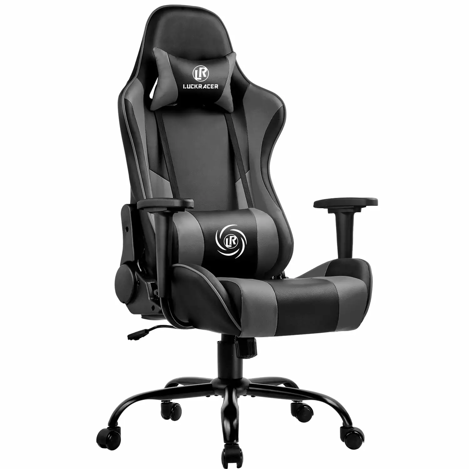 LUCKRACER Gaming Chair Massage Office Chair Gray