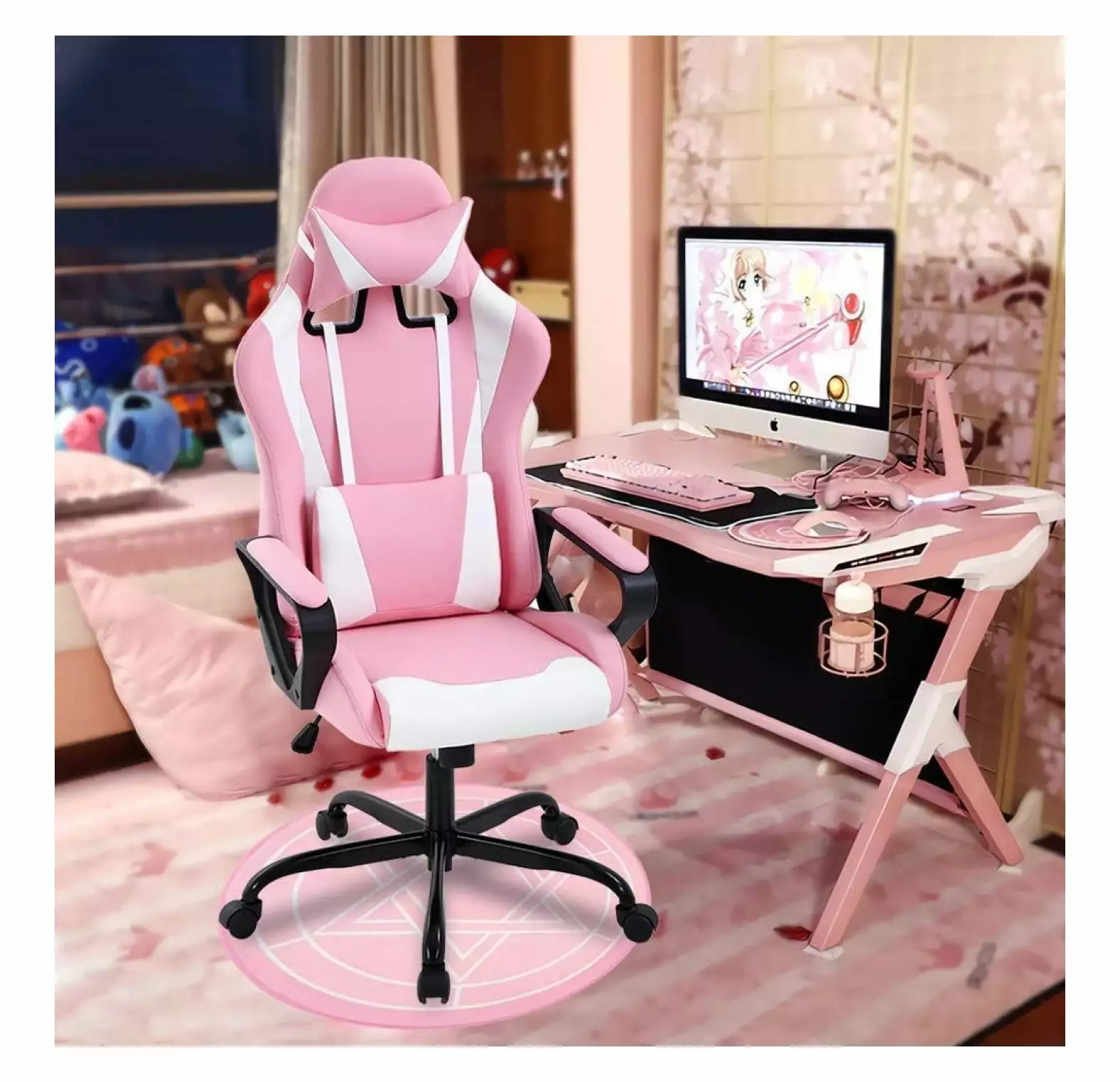 Ergonomic Office Chair Desk Gaming Chair PC Racing Chair High Back Executive Recliner Backrest and Seat Height Adjustable ...