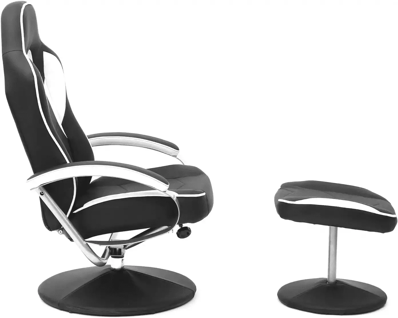 Magshion Adjustable Swivel Gaming Chair Lumbar Support White and Black