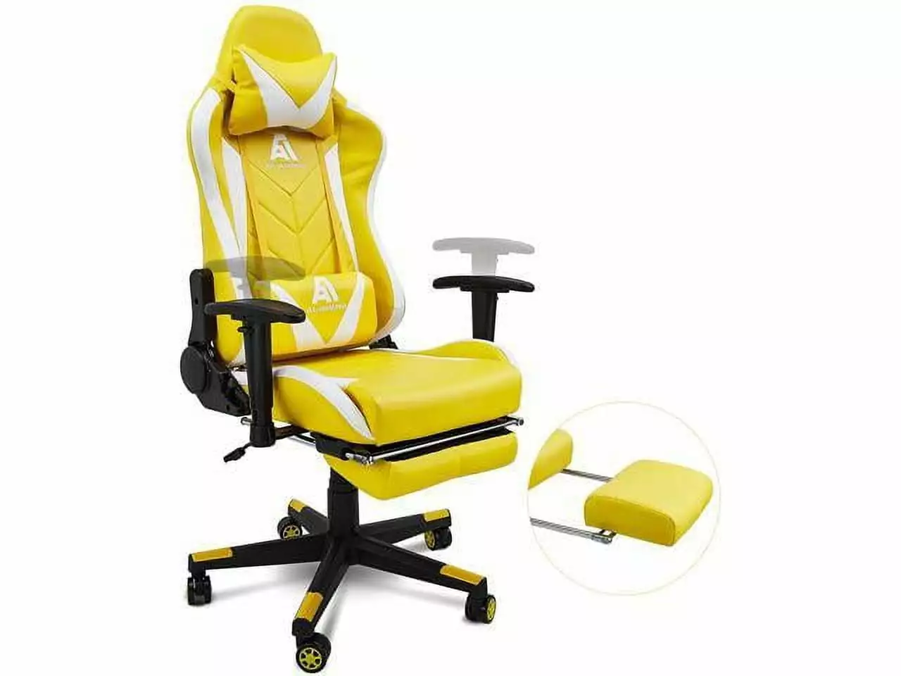 Gaming Chair High Back Ergonomic Computer Racing Chair Adjustable Footrest and Lumbar Support Meihao