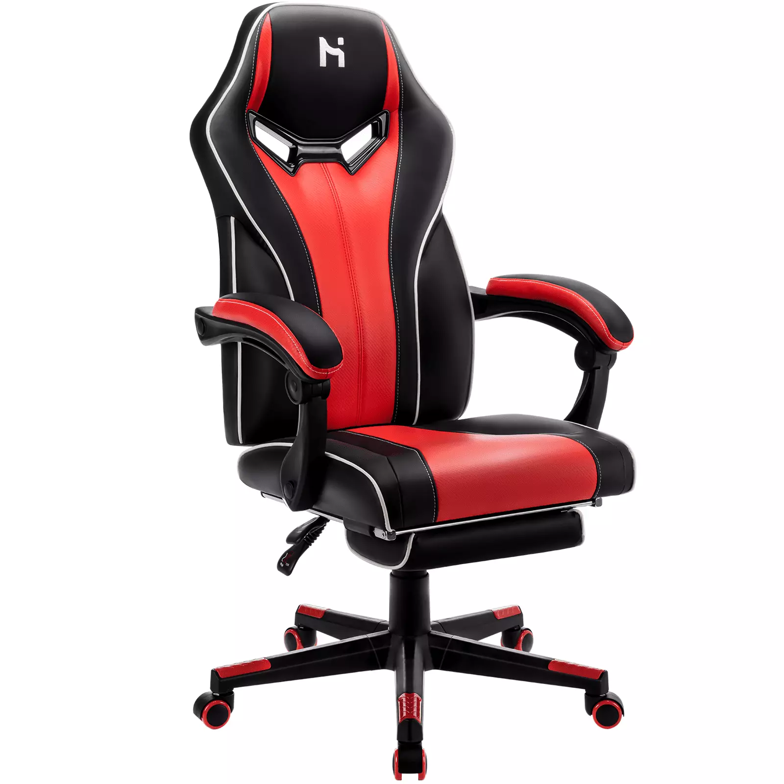 Ergonomic Gaming Chair Computer Chair Racing Desk Chair Footrest Red N/A