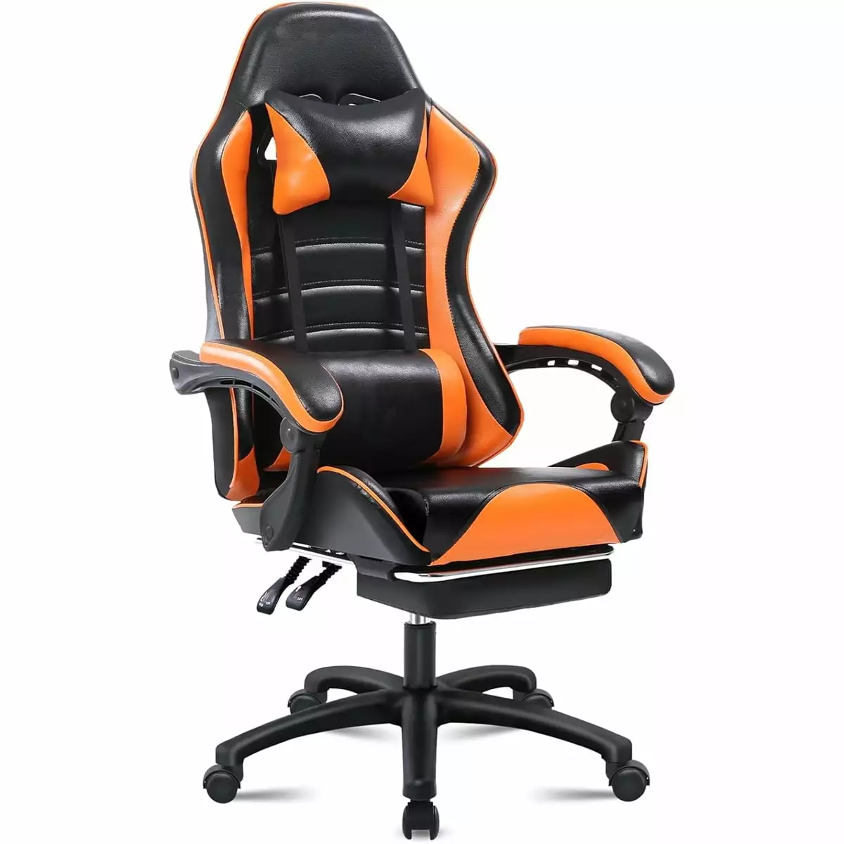 Gaming Chair Footrest and Massage - Ergonomic Office Chair High Back and Lumbar Support - Adjustable Swivel Adults 350lb P...
