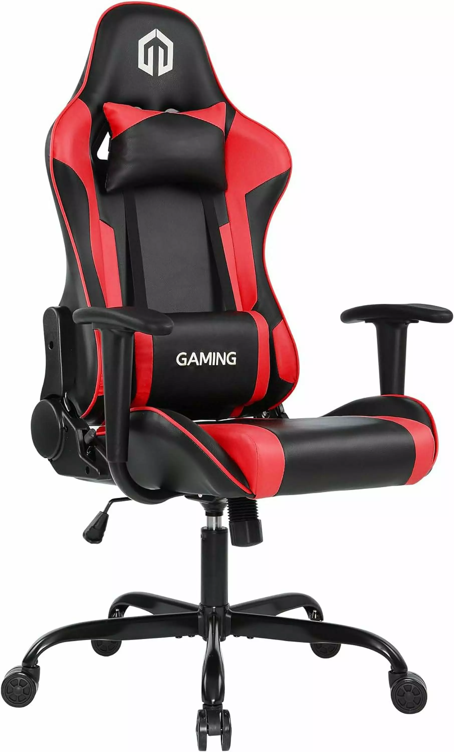 Computer Gaming Chair Headrest and Lumbar Cushion Ergonomic Office Chair 290lbs Capacity High Back Leather Adjustable shin...